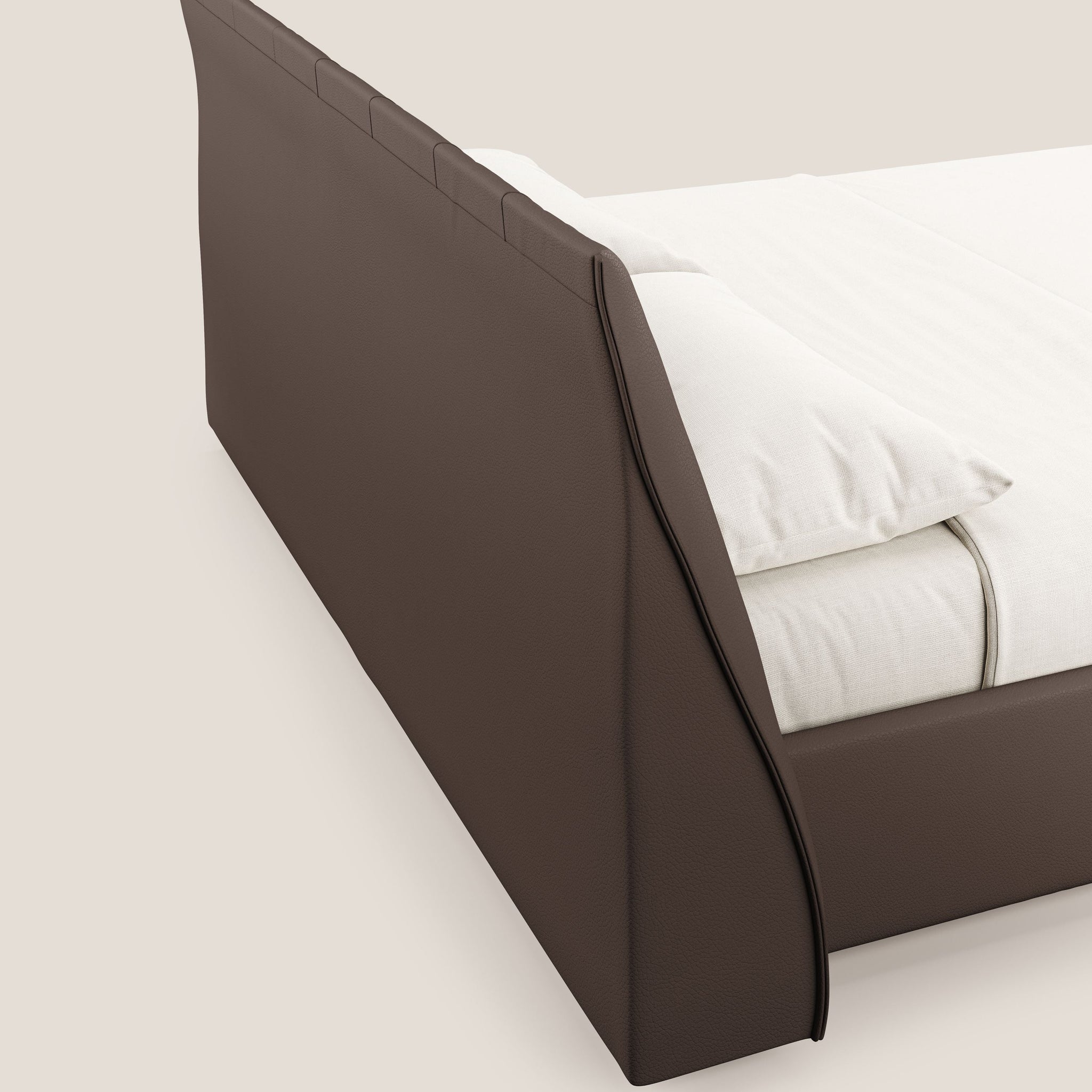 Clizia Designer-gepolstertes Boxspringbett aus wasserfestem Kunstleder T04