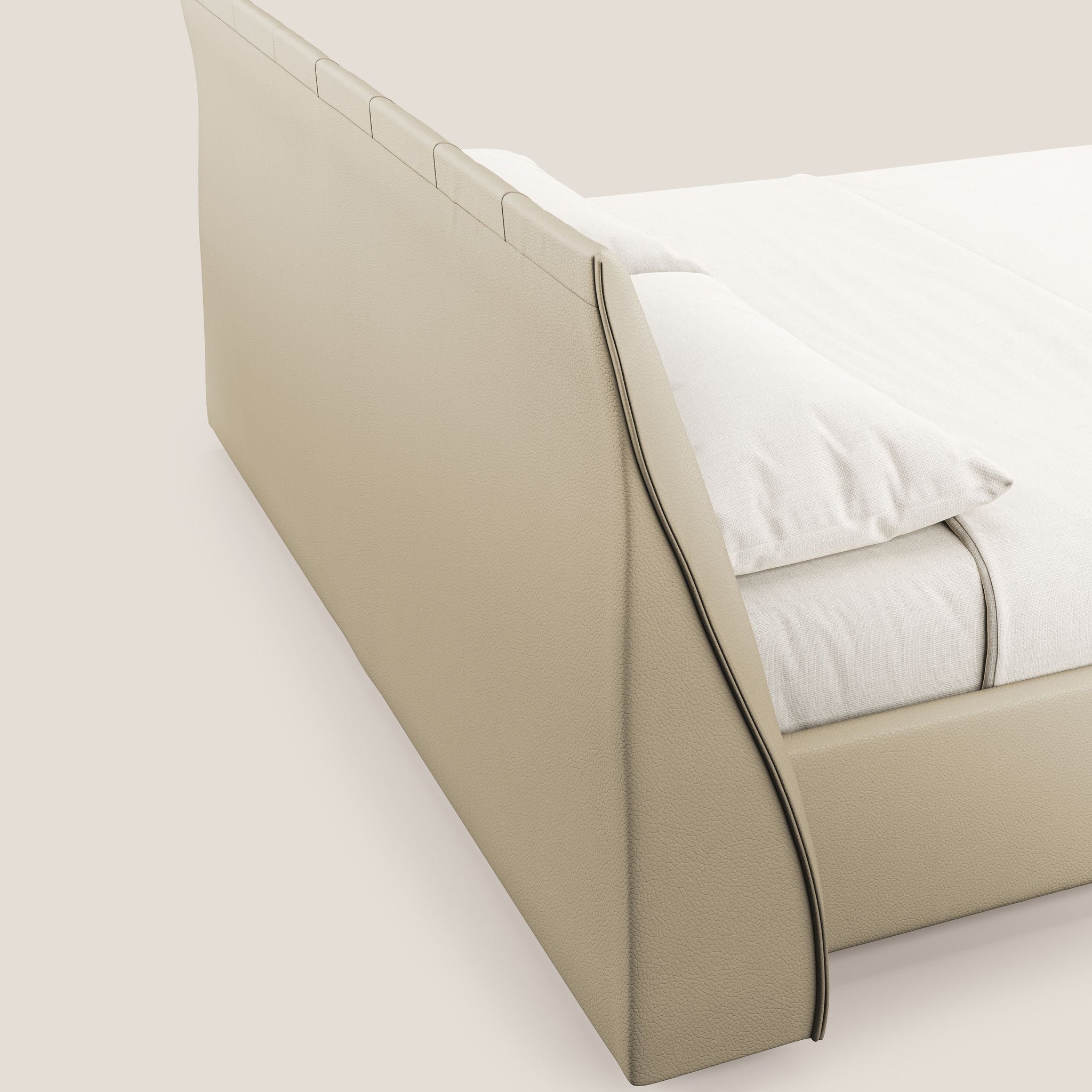 Clizia Designer-gepolstertes Boxspringbett aus wasserfestem Kunstleder T04