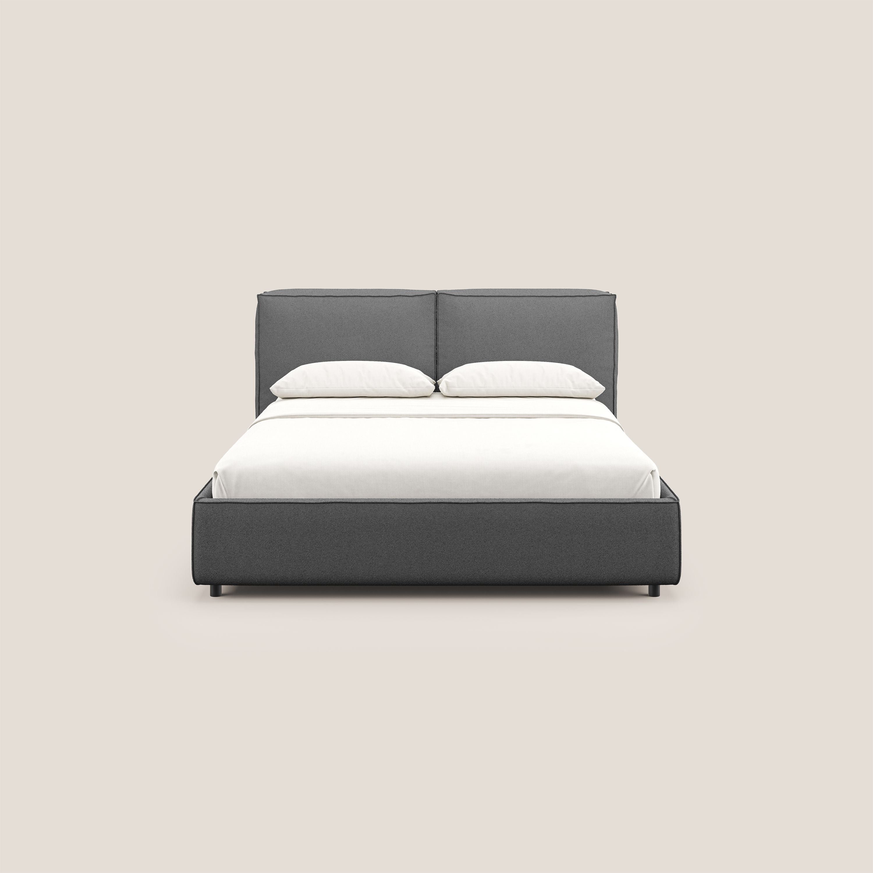 Cocoon letto imbottito contenitore sfoderabile in bouclet impermeabile T07 antracite - divani.store