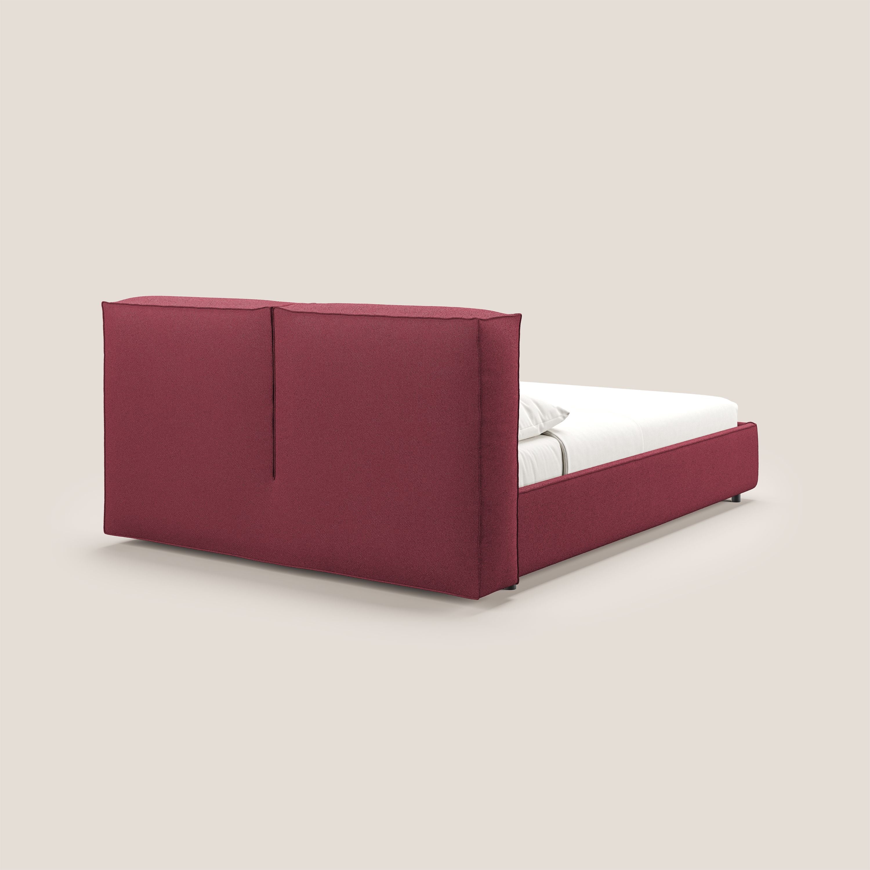 Cocoon letto imbottito contenitore sfoderabile in bouclet impermeabile T07 rosso - divani.store