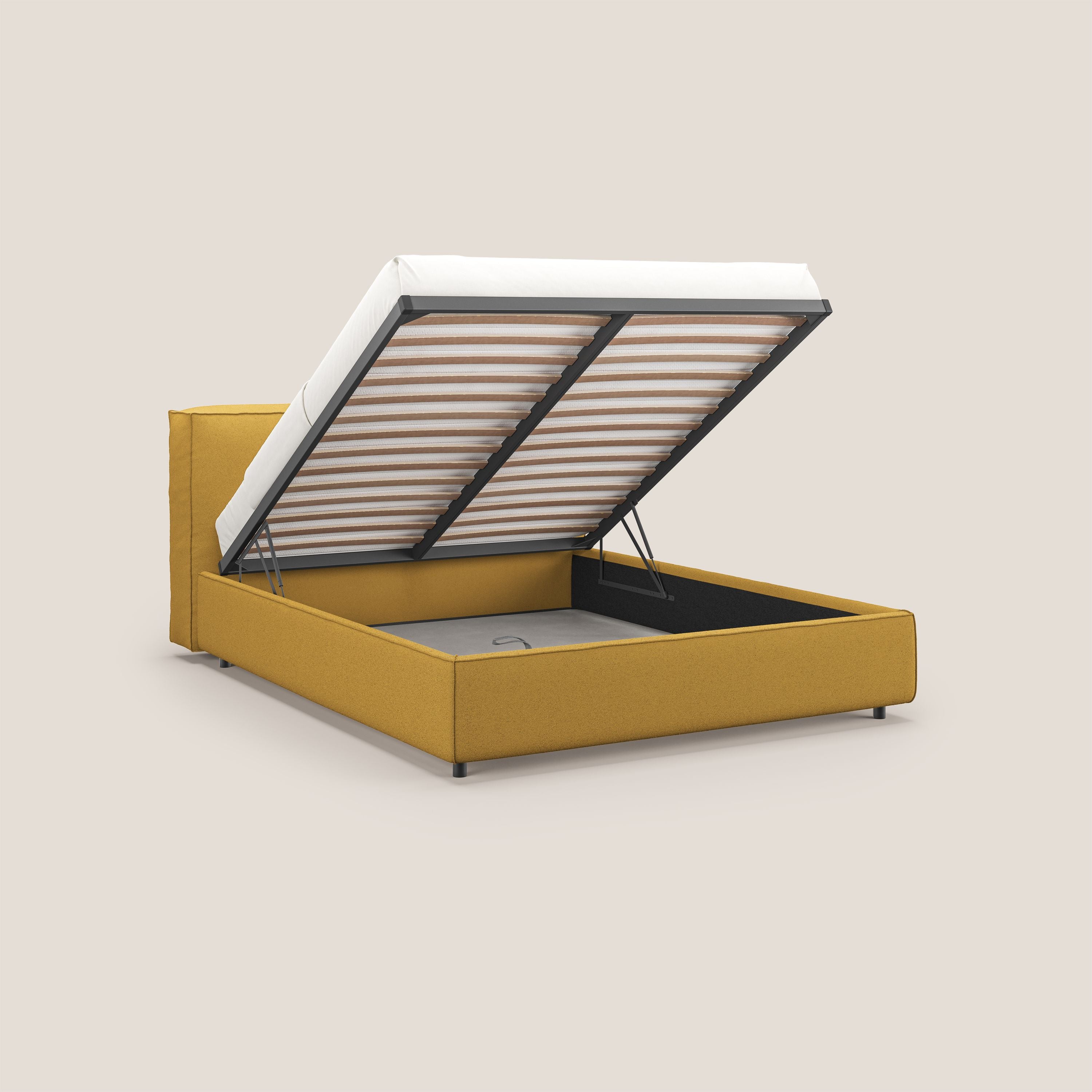 Cocoon letto imbottito contenitore sfoderabile in bouclet impermeabile T07 giallo - divani.store