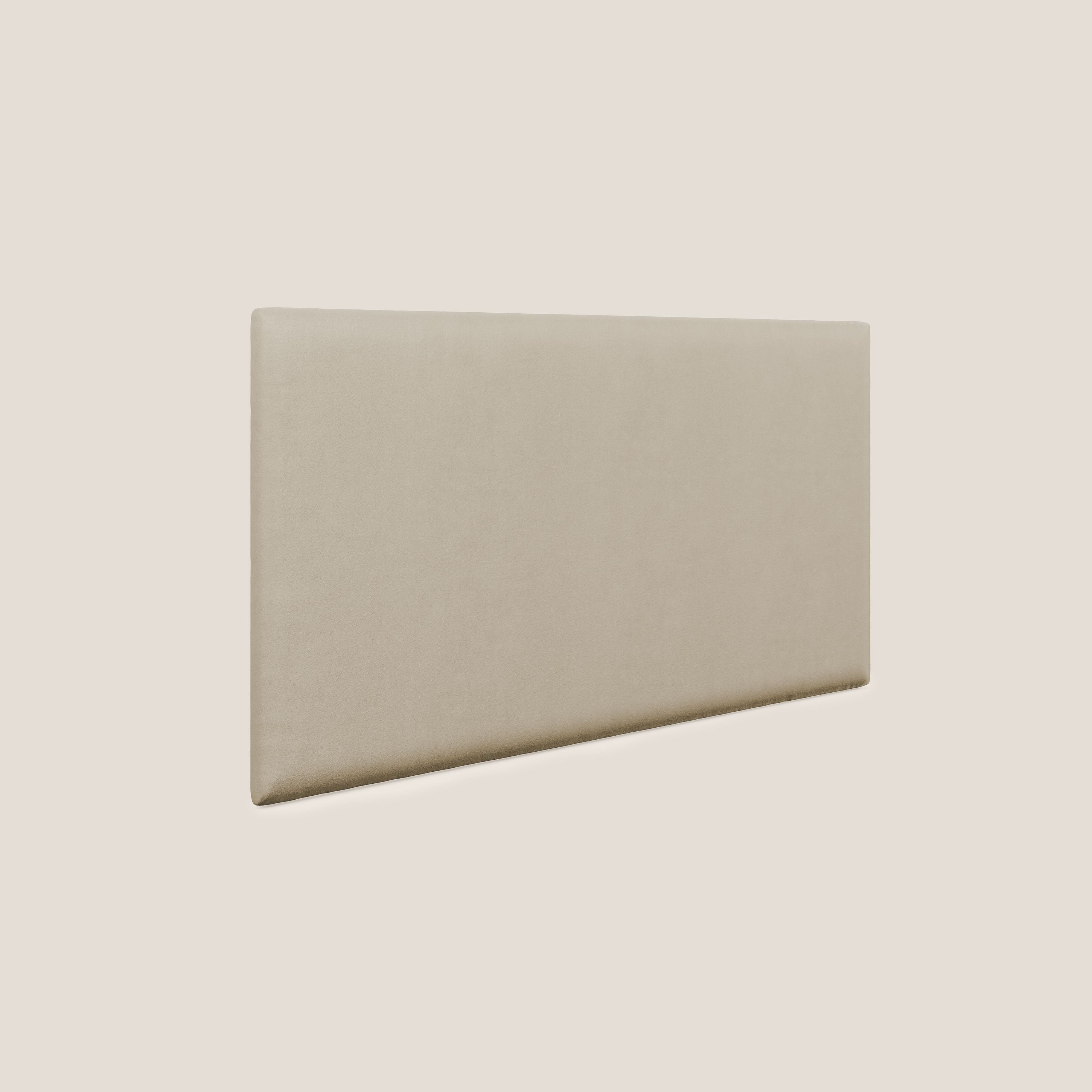 Testata pannello a muro media di varie dimensioni in microfibra smacchiabile T11 beige - divani.store