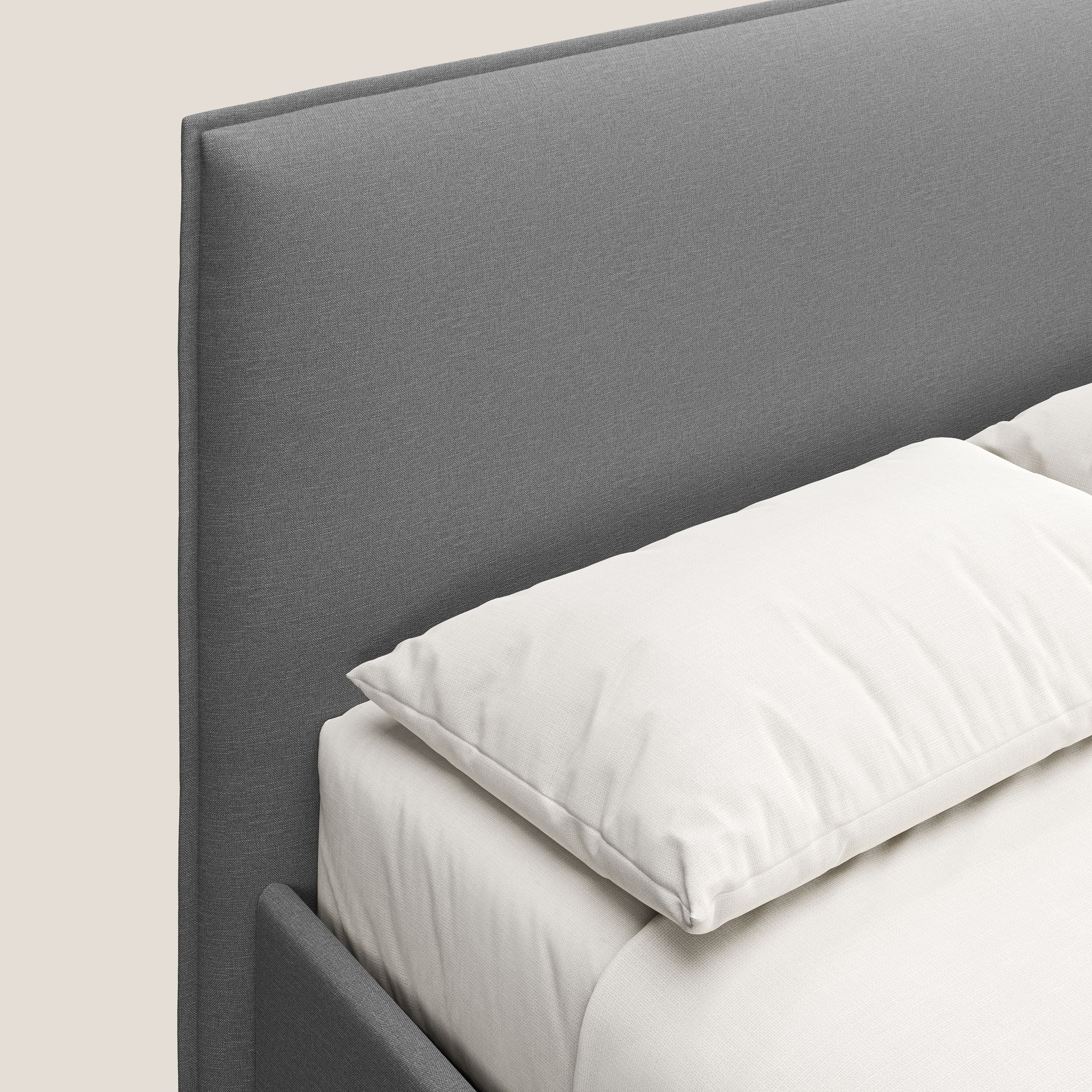 Costanza letto contenitore e sfoderabile in tessuto misto cotone impermeabile T13 grigio - divani.store