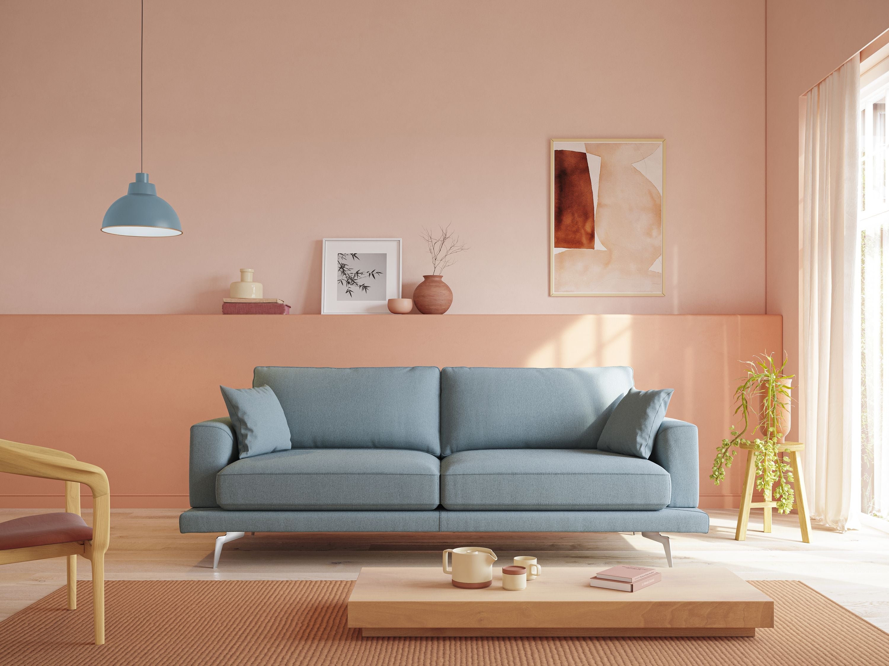 Dorian divano moderno in tessuto morbido antimacchia T05 beige - divani.store