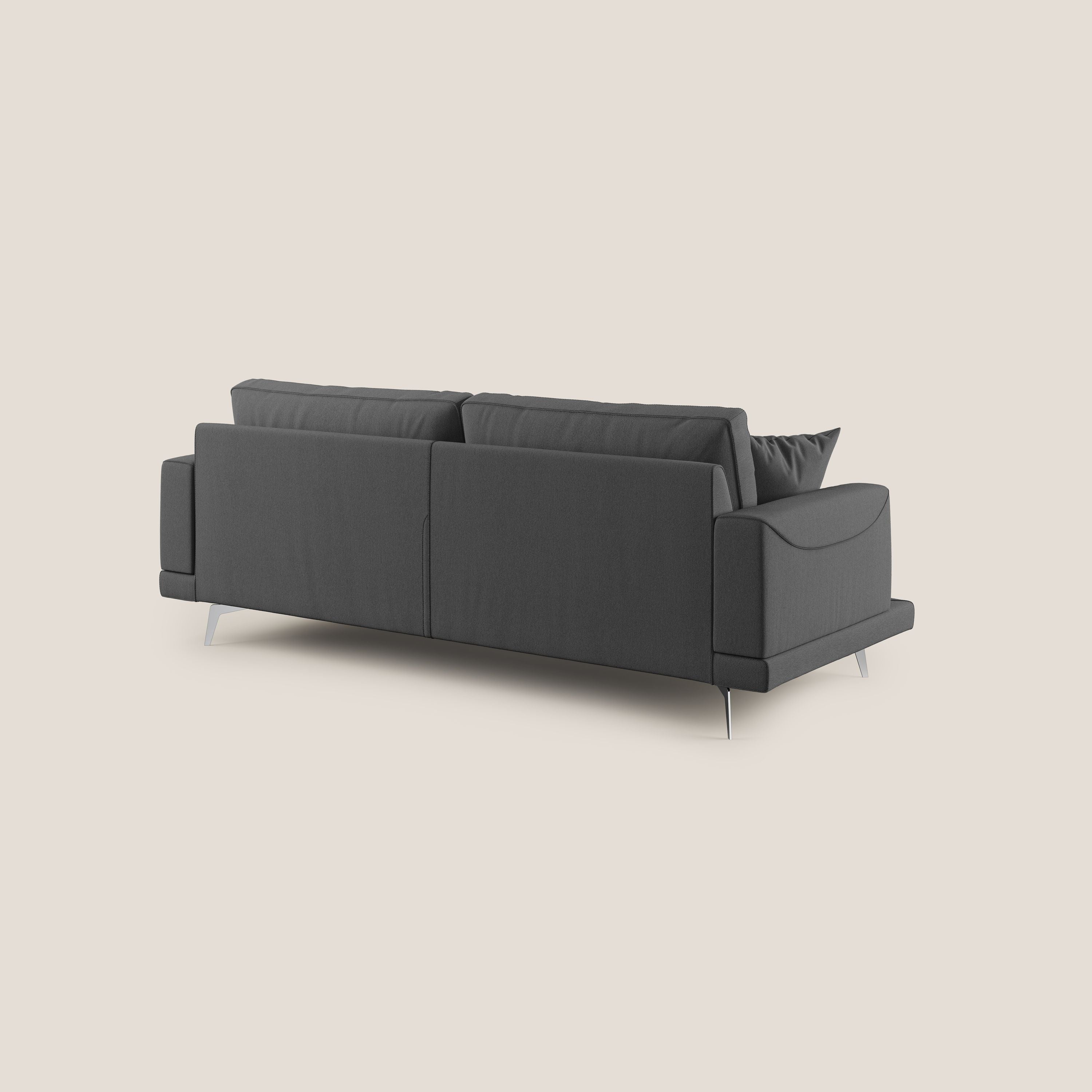 Dorian divano moderno in tessuto morbido antimacchia T05 antracite - divani.store