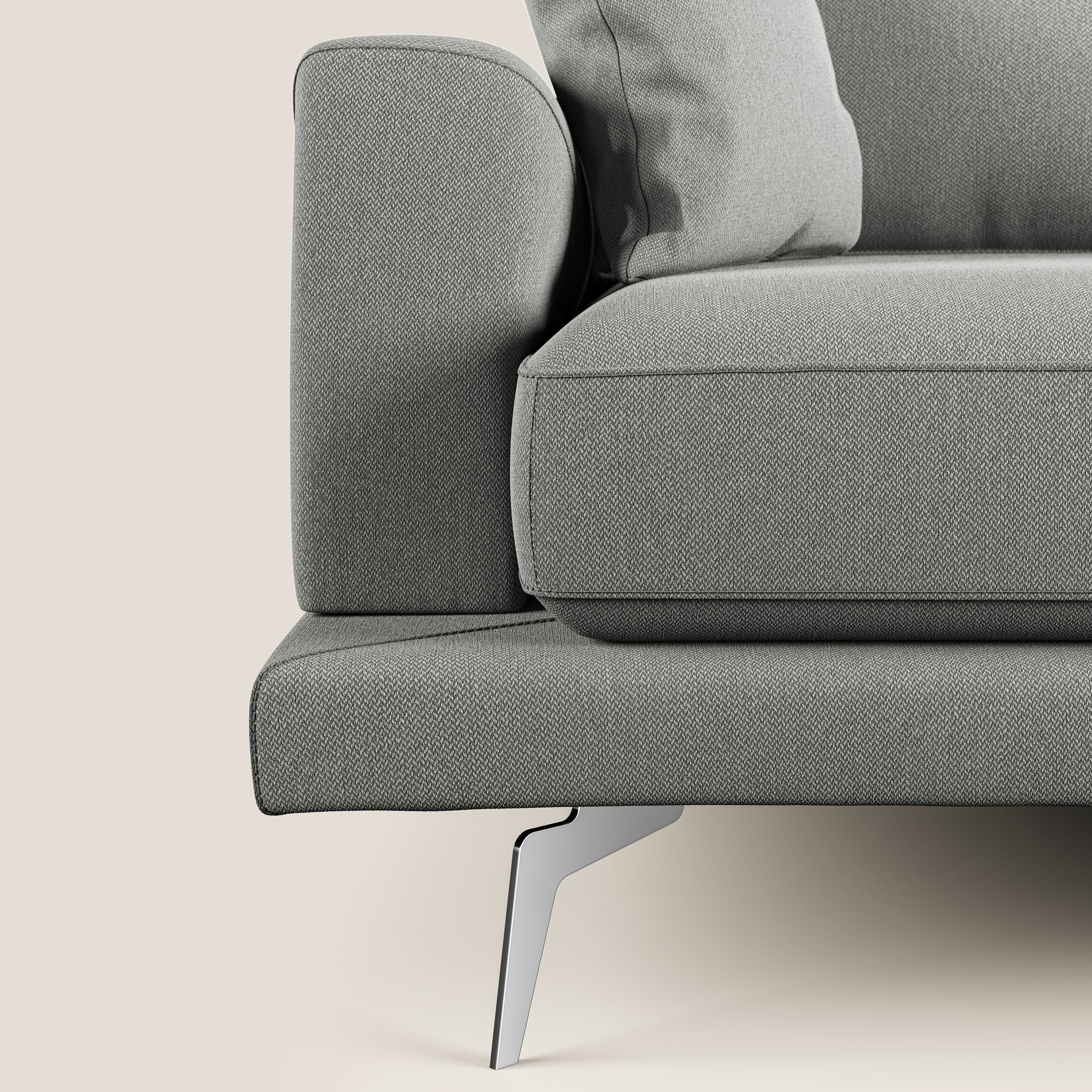 Dorian divano moderno in tessuto morbido antimacchia T05 grigio - divani.store