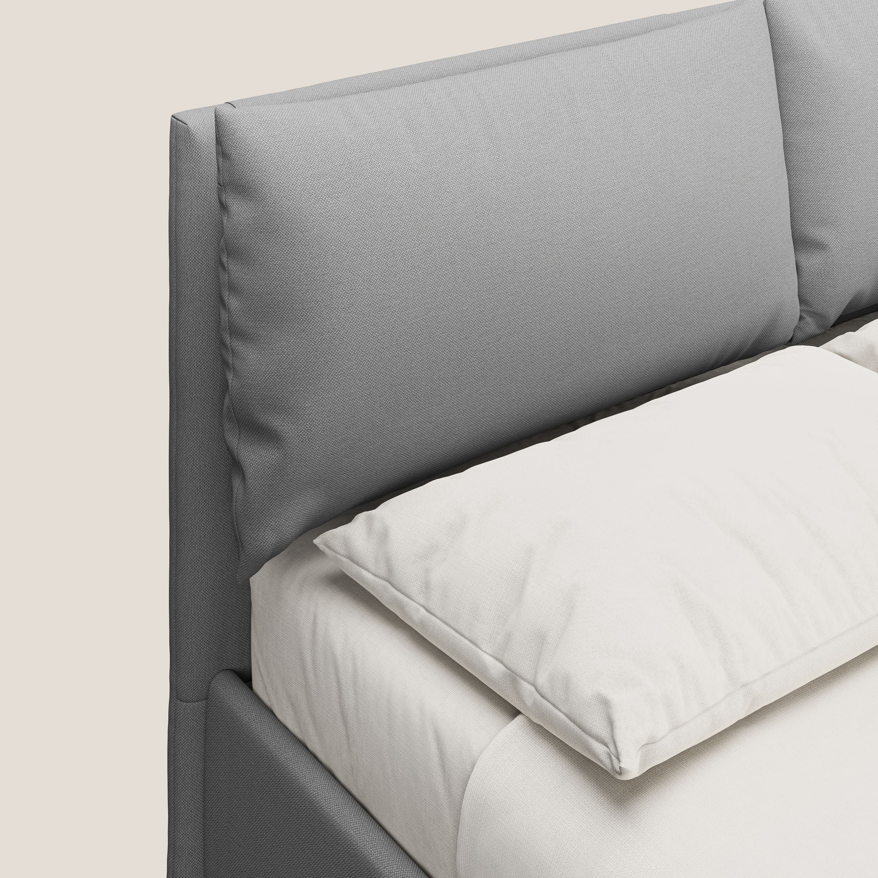 Elsa letto imbottito con vano contenitore in tessuto smacchiabile T05 grigio - divani.store
