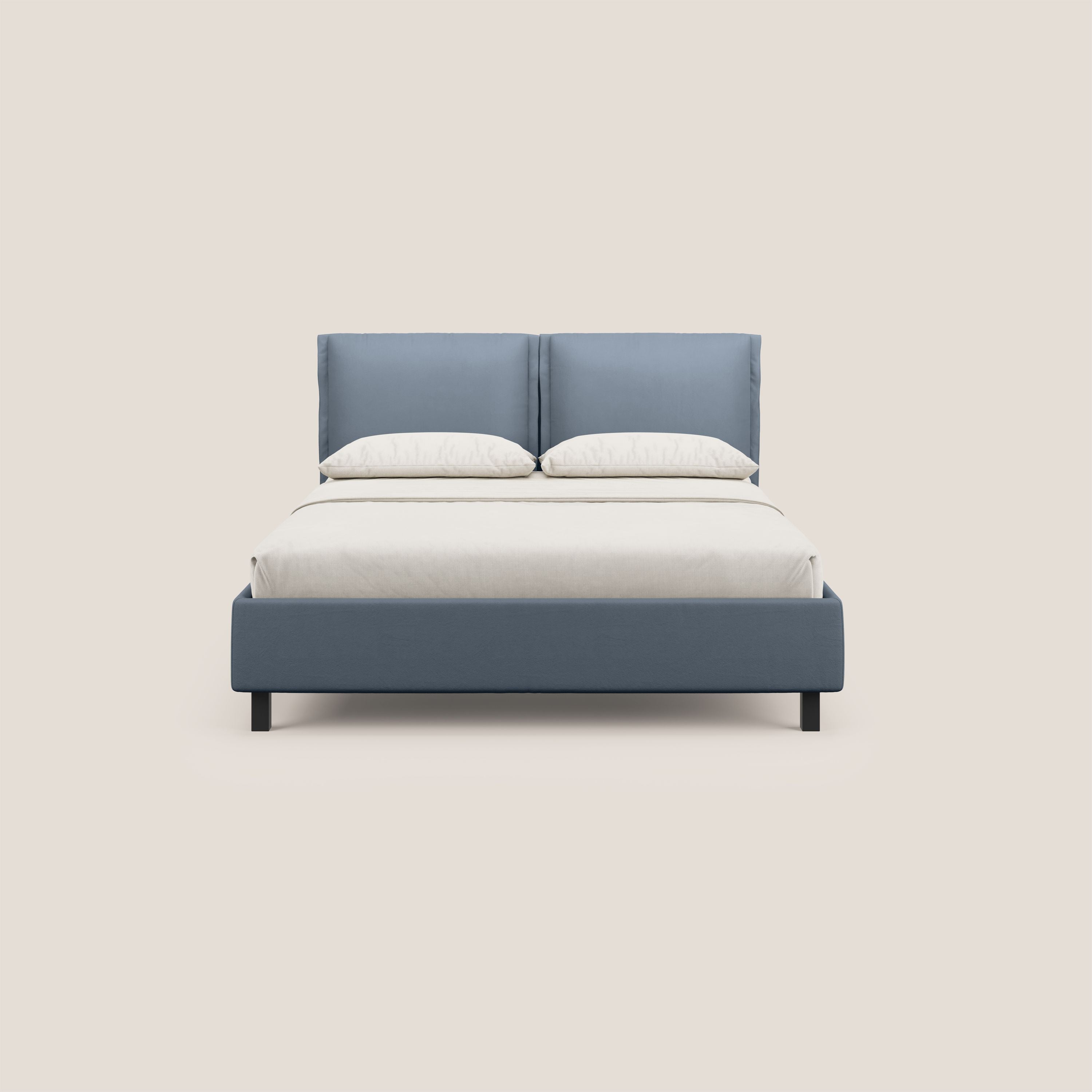 Emma letto contenitore con cuscini mobili in microfibra smacchiabile T11 carta da zucchero - divani.store