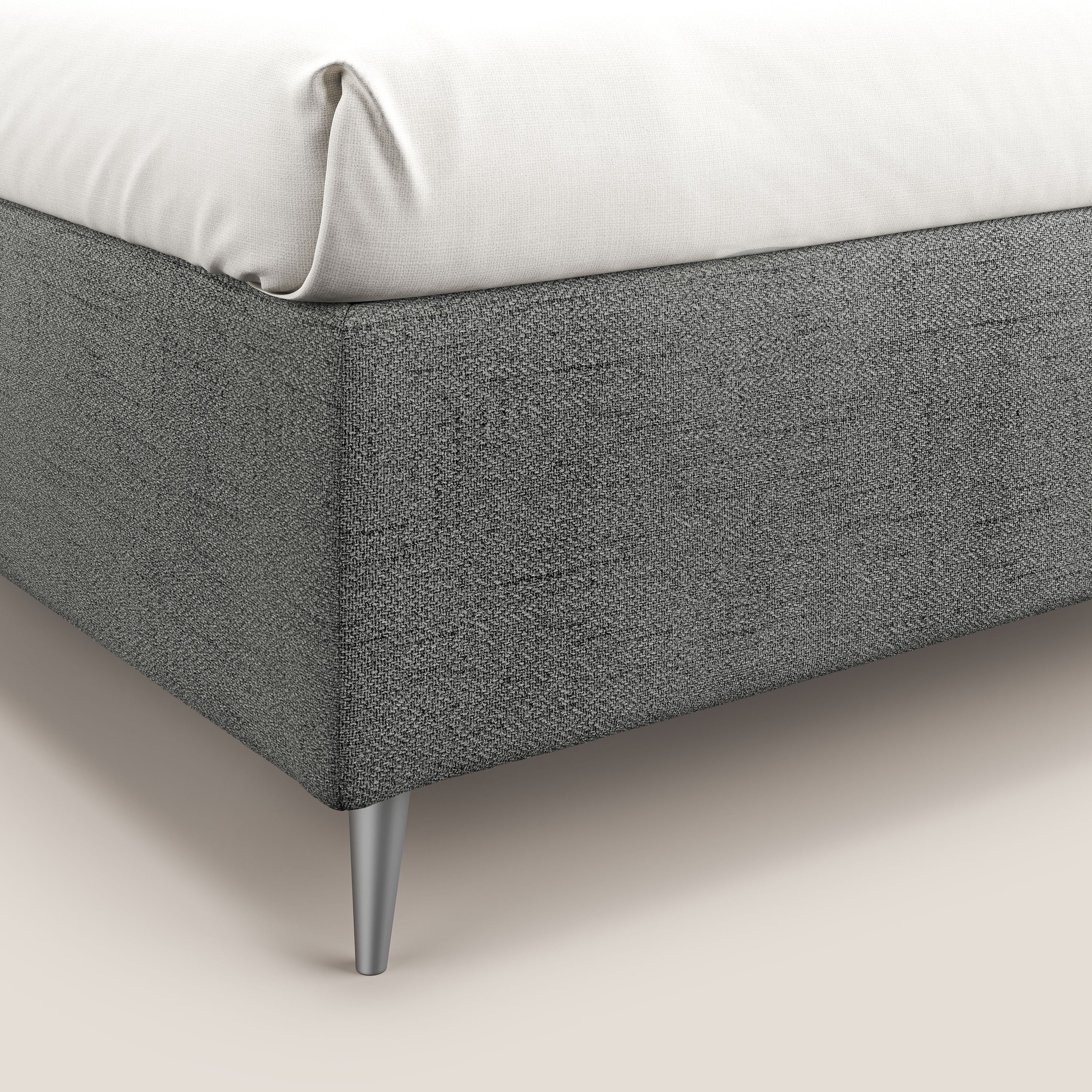 Febe sommier compatto con grande capienza del contenitore in tessuto impermeabile T03 grigio chiaro - divani.store
