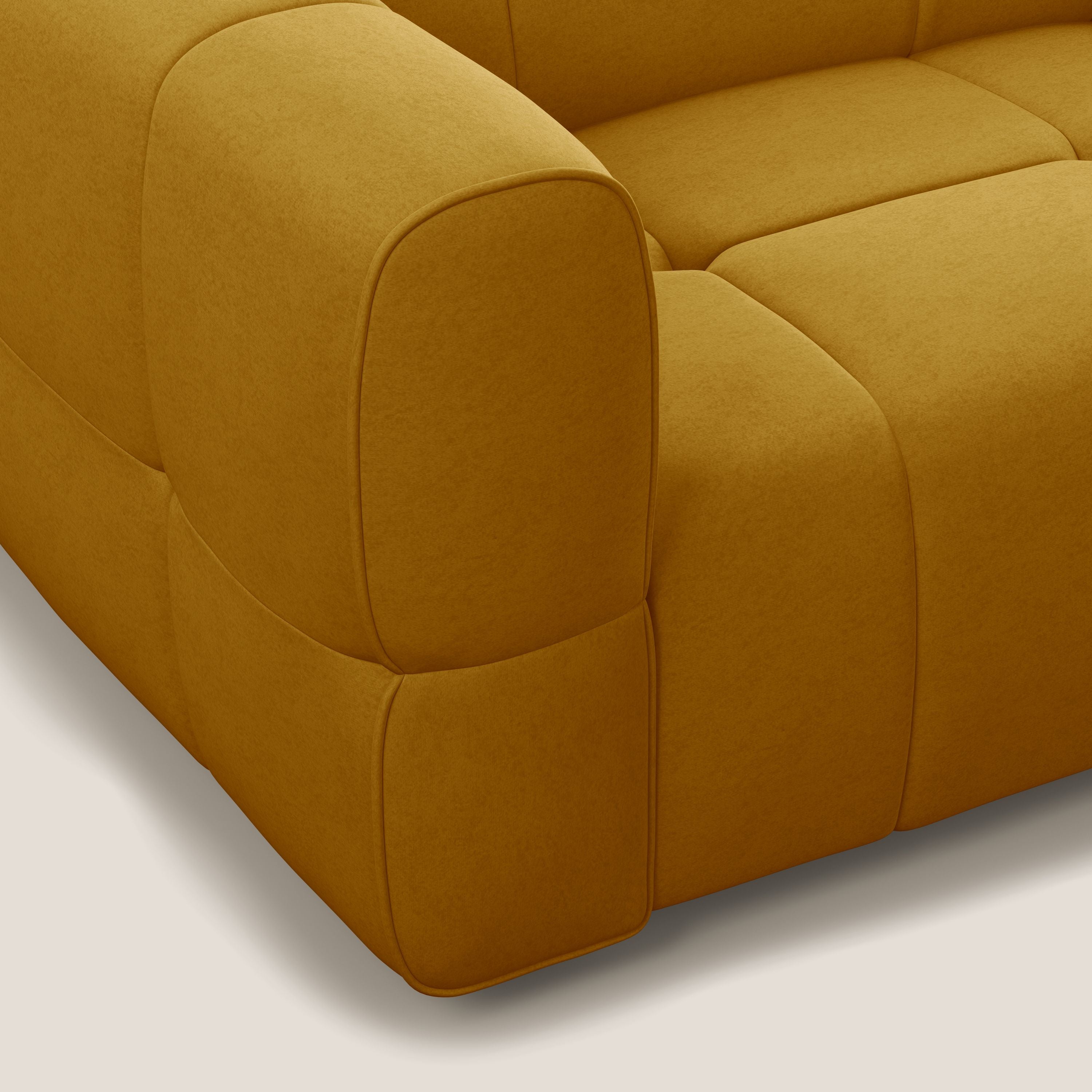 Giotto Divano con terminale e opzione relax elettrico in microfibra effetto velluto impermeabile T09 - divani.store