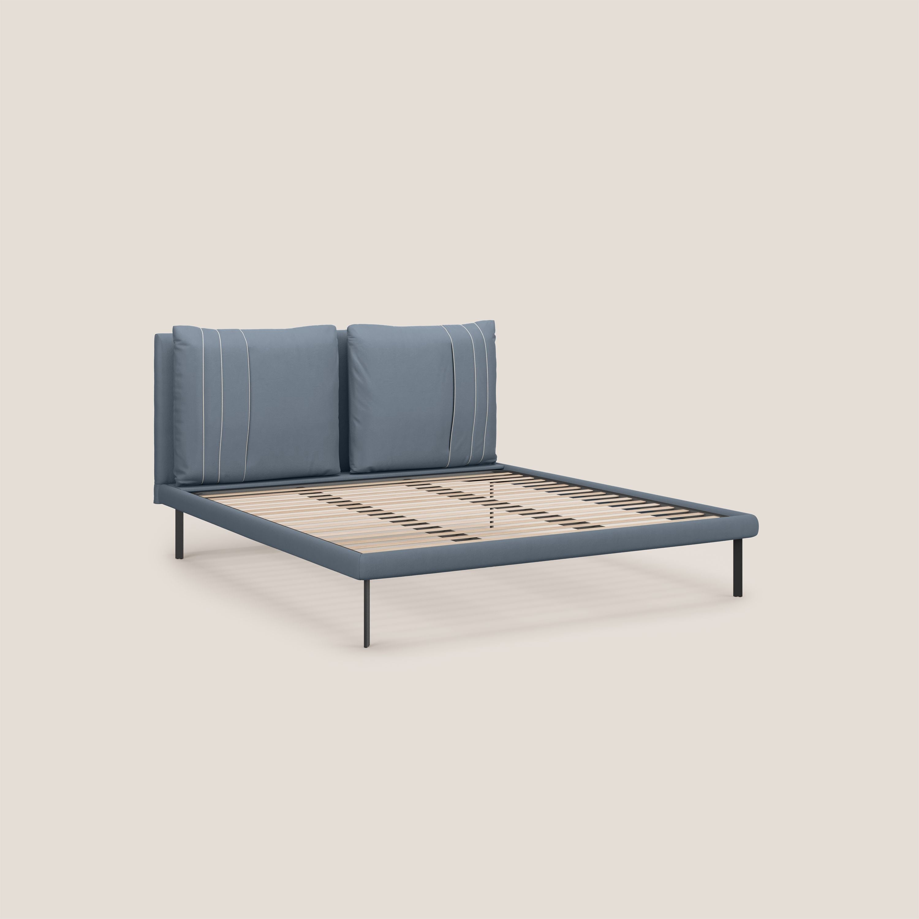 Giselle letto moderno con cuscini testata regolabili con tasche in microfibra impermeabile T11 carta da zucchero - divani.store