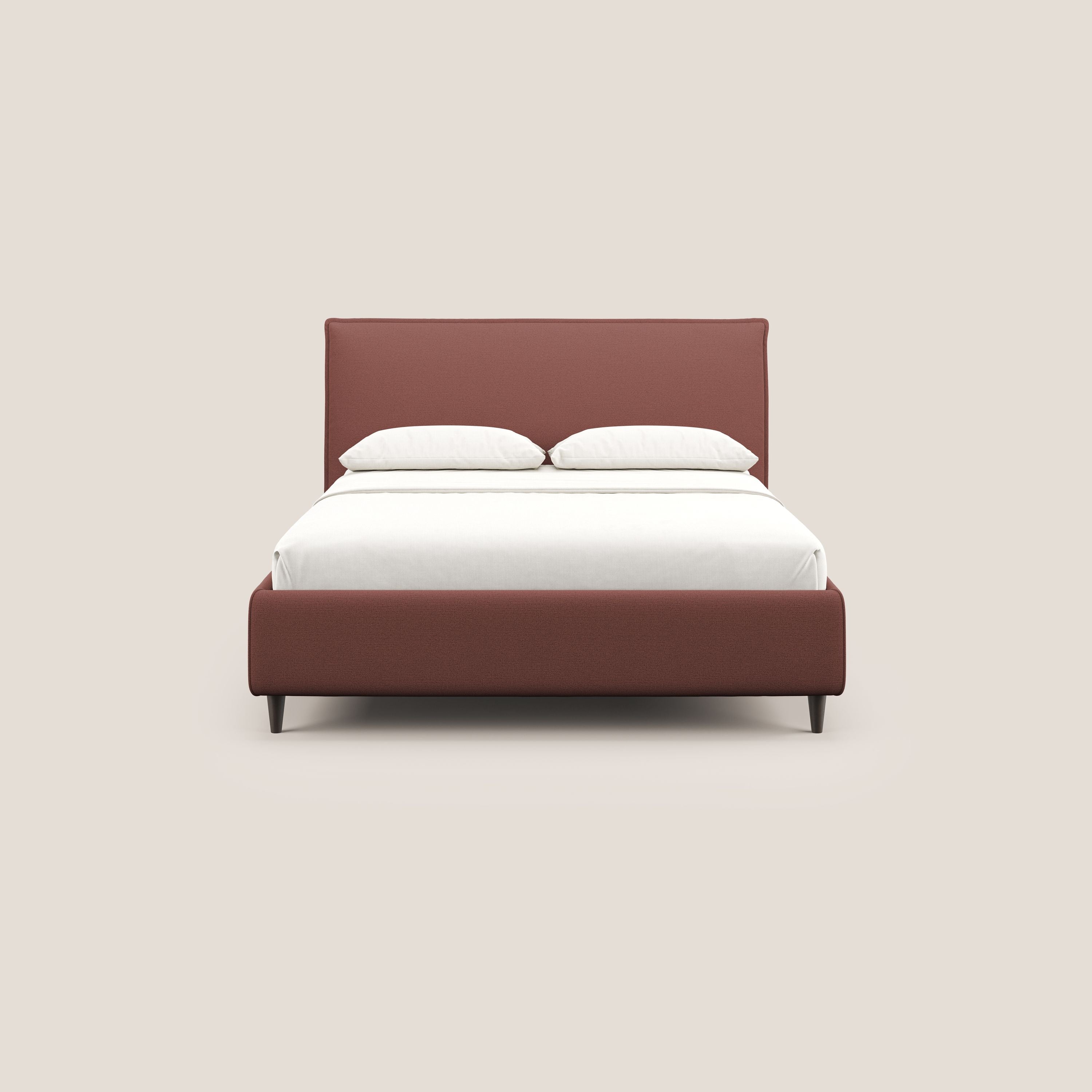 Hunter letto imbottito contenitore sfoderabile in tessuto impermeabile fiammato T19 salmone - divani.store