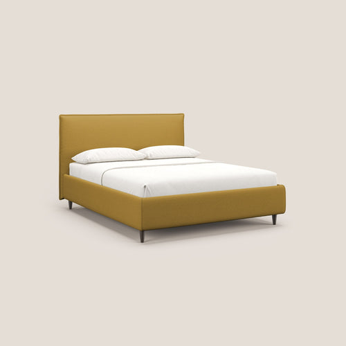 Hunter letto imbottito contenitore sfoderabile in tessuto impermeabile fiammato T19 giallo - divani.store