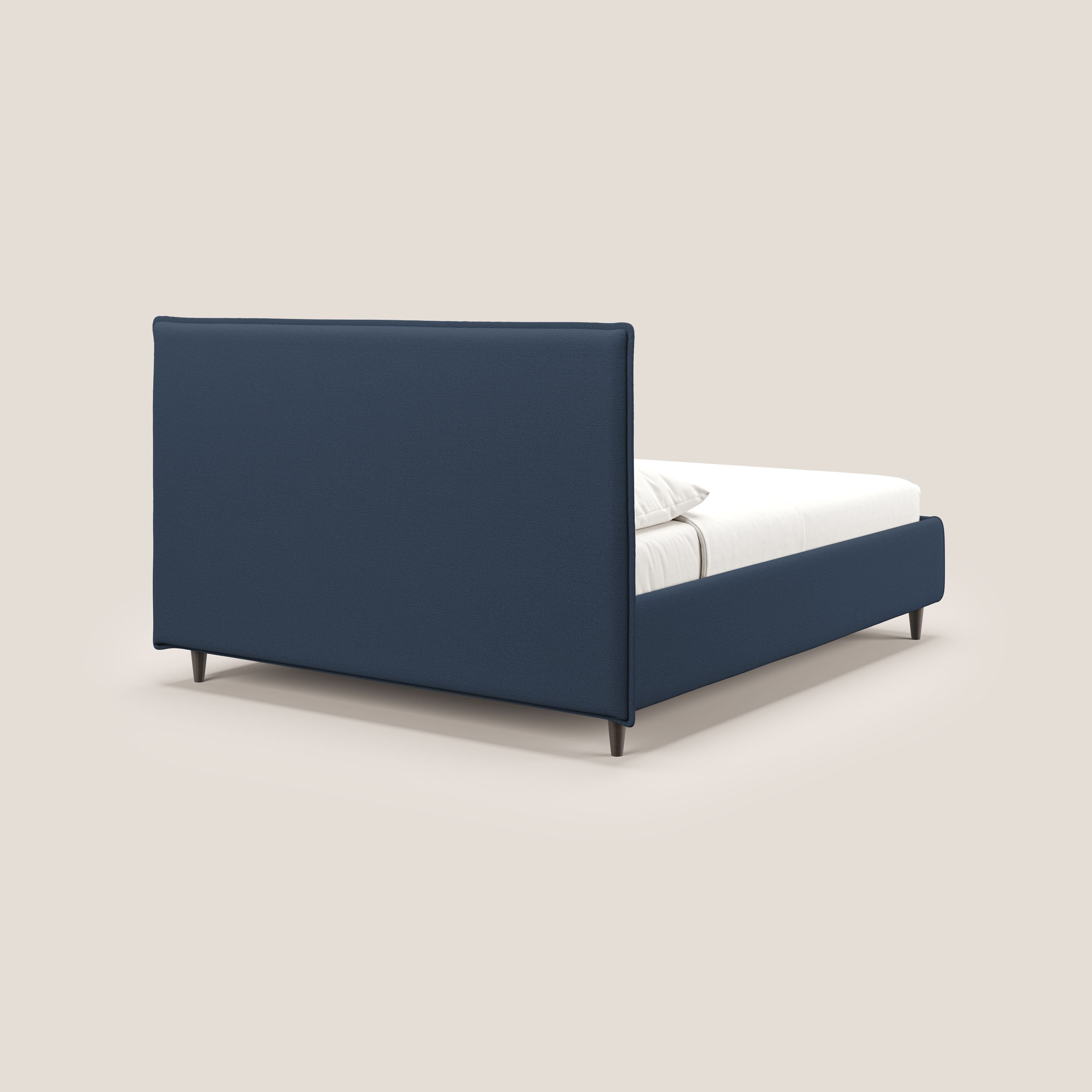 Hunter letto imbottito contenitore sfoderabile in tessuto impermeabile fiammato T19 blu - divani.store