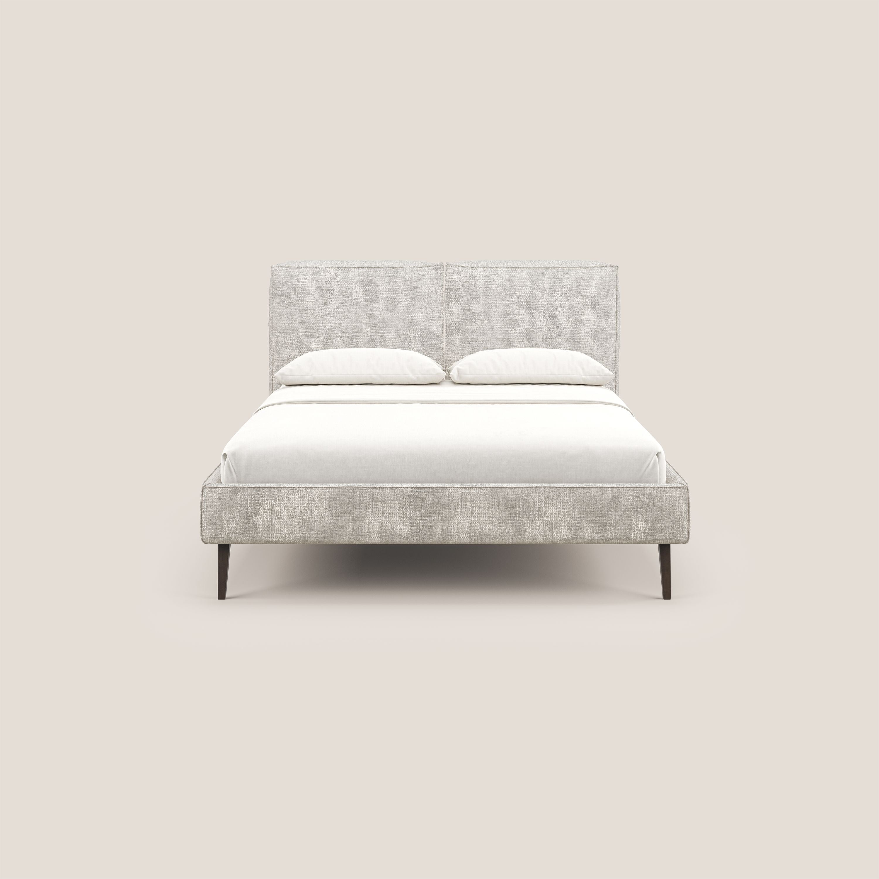Isotta letto imbottito completamente sfoderabile in morbido tessuti impermeabile T10 panna - divani.store
