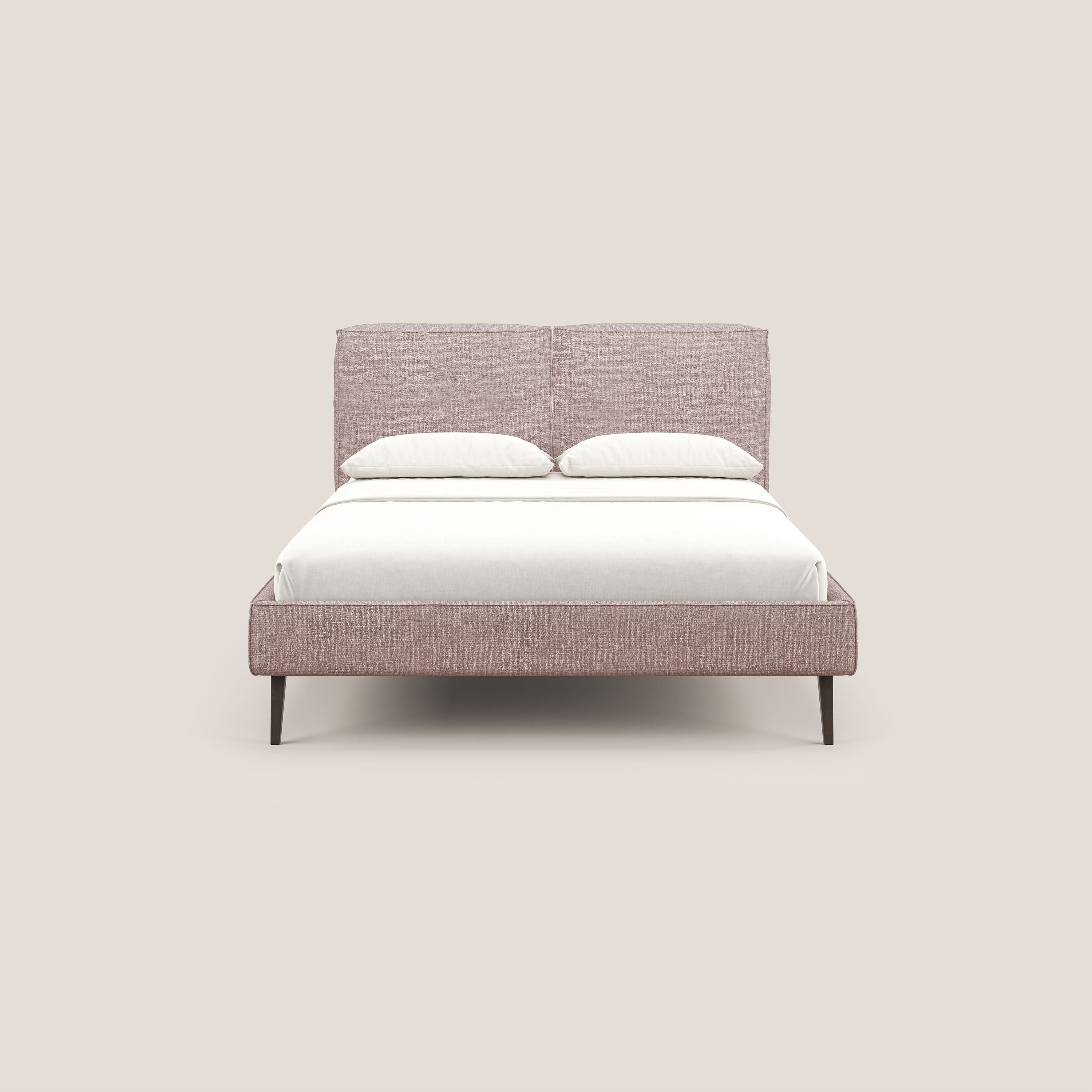 Isotta letto imbottito completamente sfoderabile in morbido tessuti impermeabile T10 rosa - divani.store