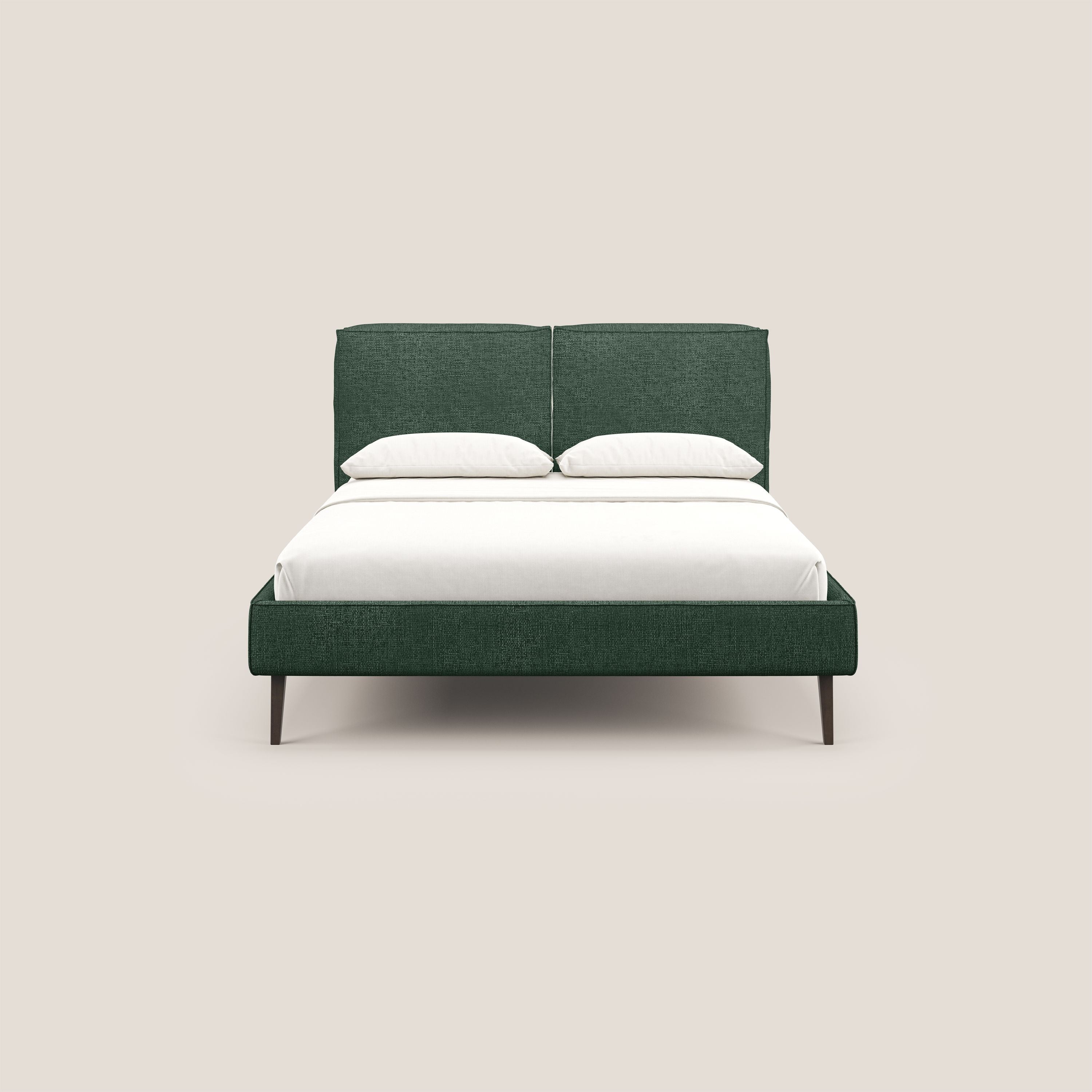 Isotta letto imbottito completamente sfoderabile in morbido tessuti impermeabile T10 verde - divani.store