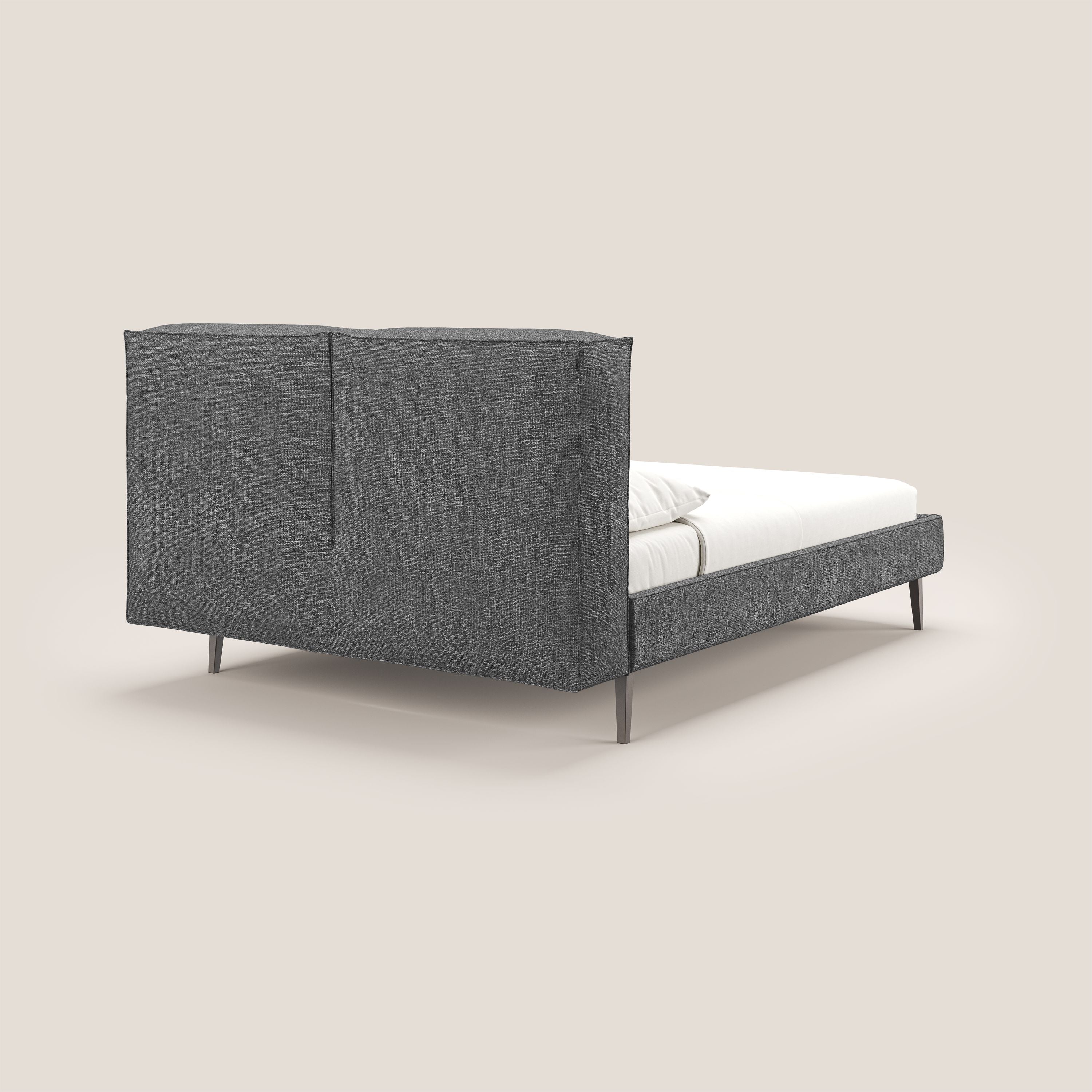 Isotta letto imbottito completamente sfoderabile in morbido tessuti impermeabile T10 antracite - divani.store