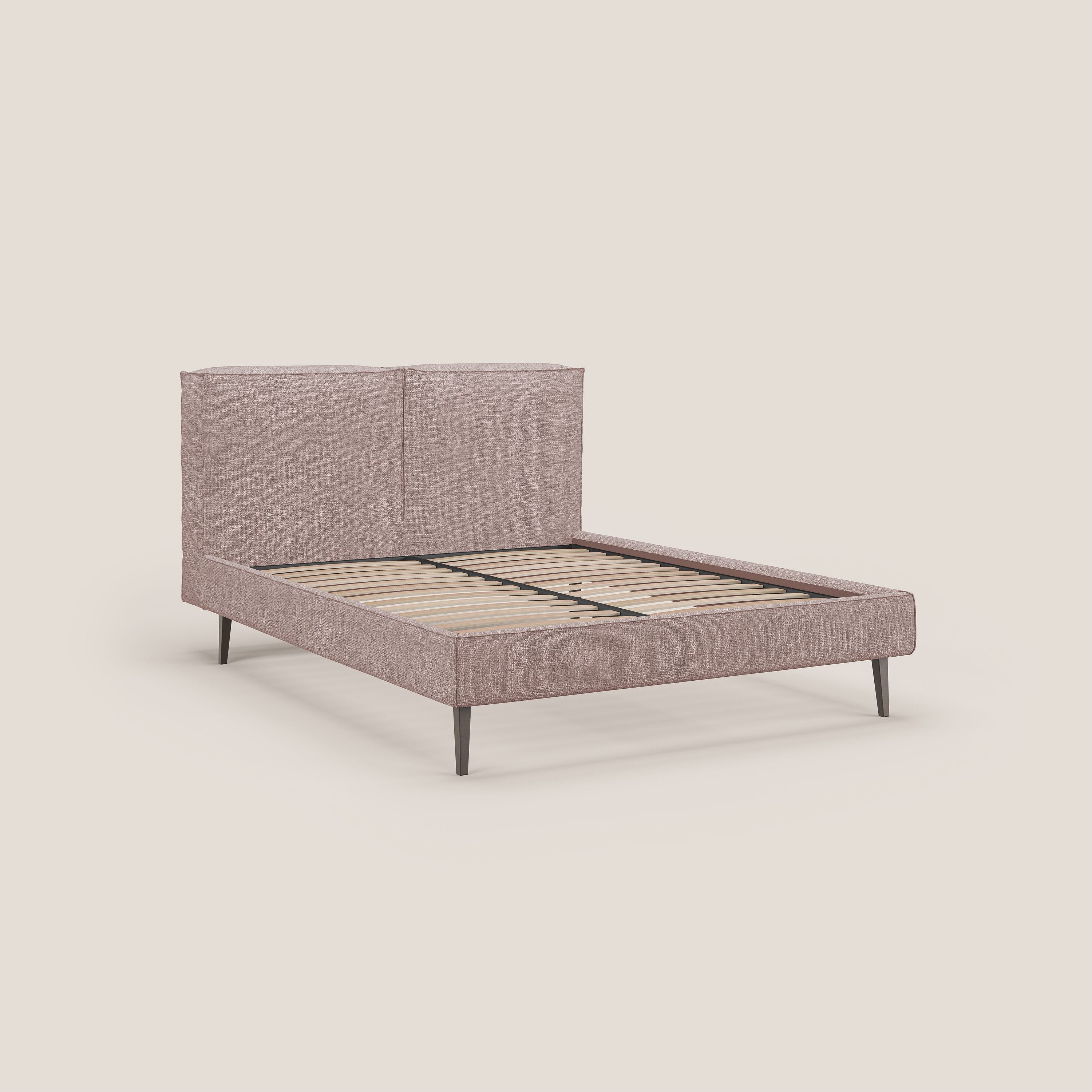 Isotta letto imbottito completamente sfoderabile in morbido tessuti impermeabile T10 rosa - divani.store