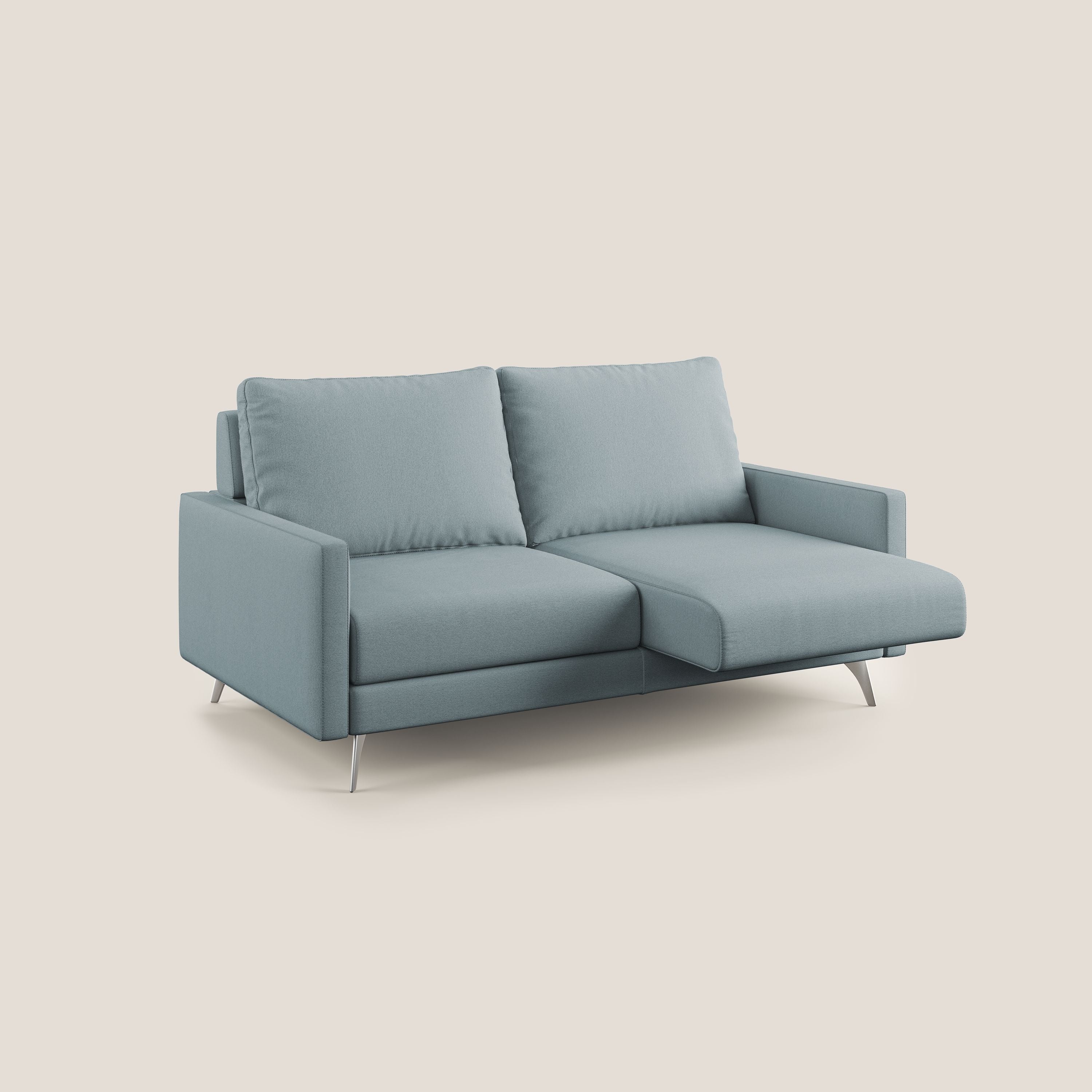 Klimt divano con sedute allungabili e schienali in piuma d'oca in tessuto smacchiabile T05 carta da zucchero - divani.store