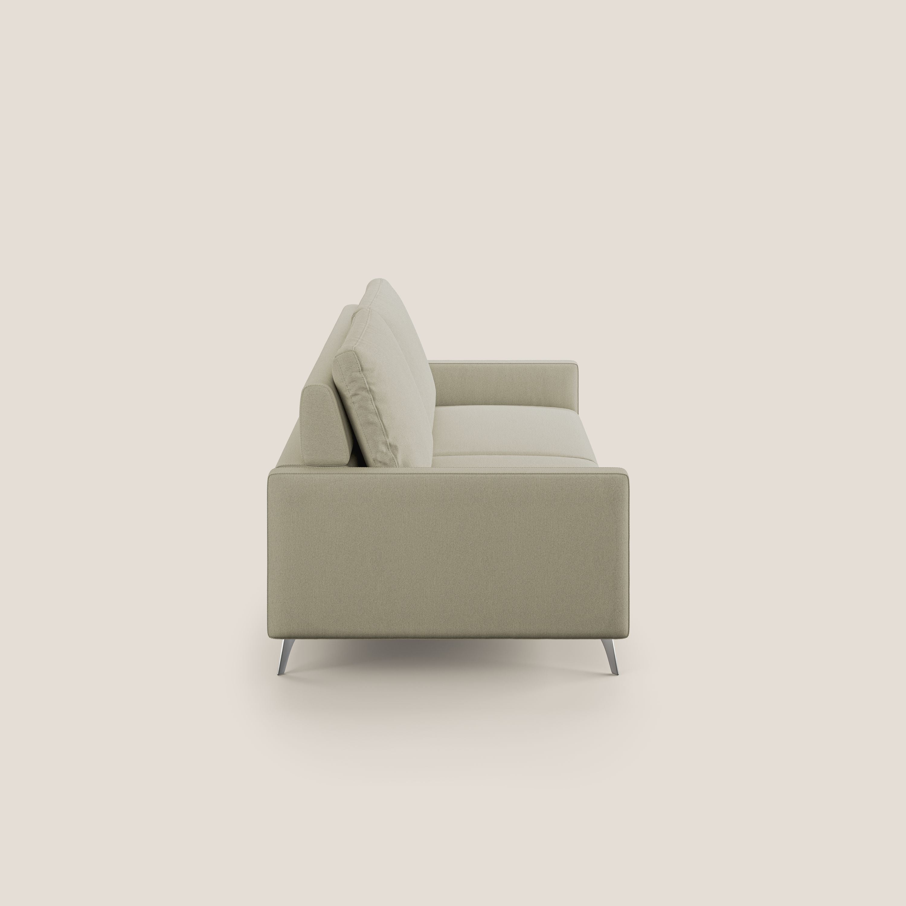 Klimt divano con sedute allungabili e schienali in piuma d'oca in tessuto smacchiabile T05 panna - divani.store