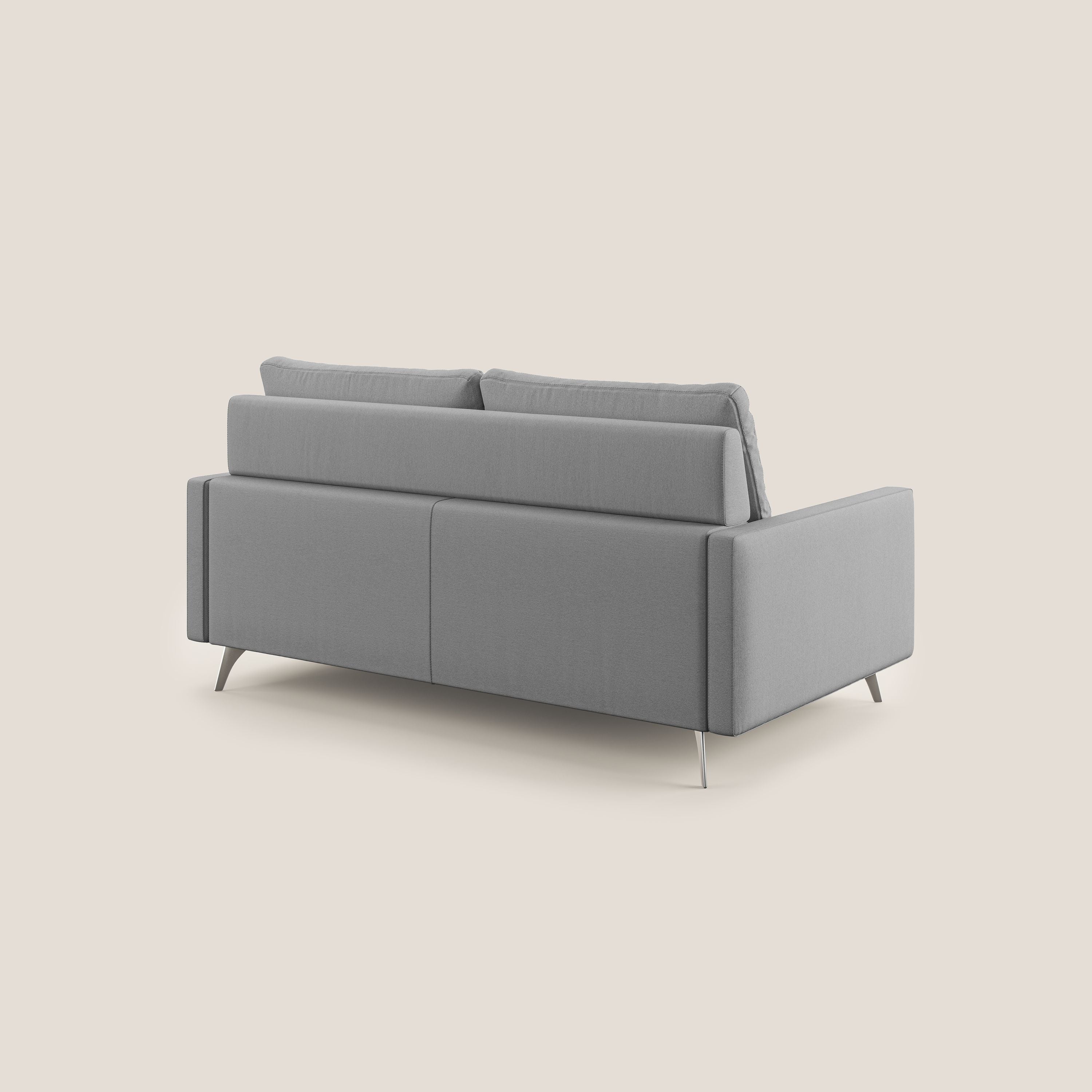 Klimt divano con sedute allungabili e schienali in piuma d'oca in tessuto smacchiabile T05 grigio - divani.store