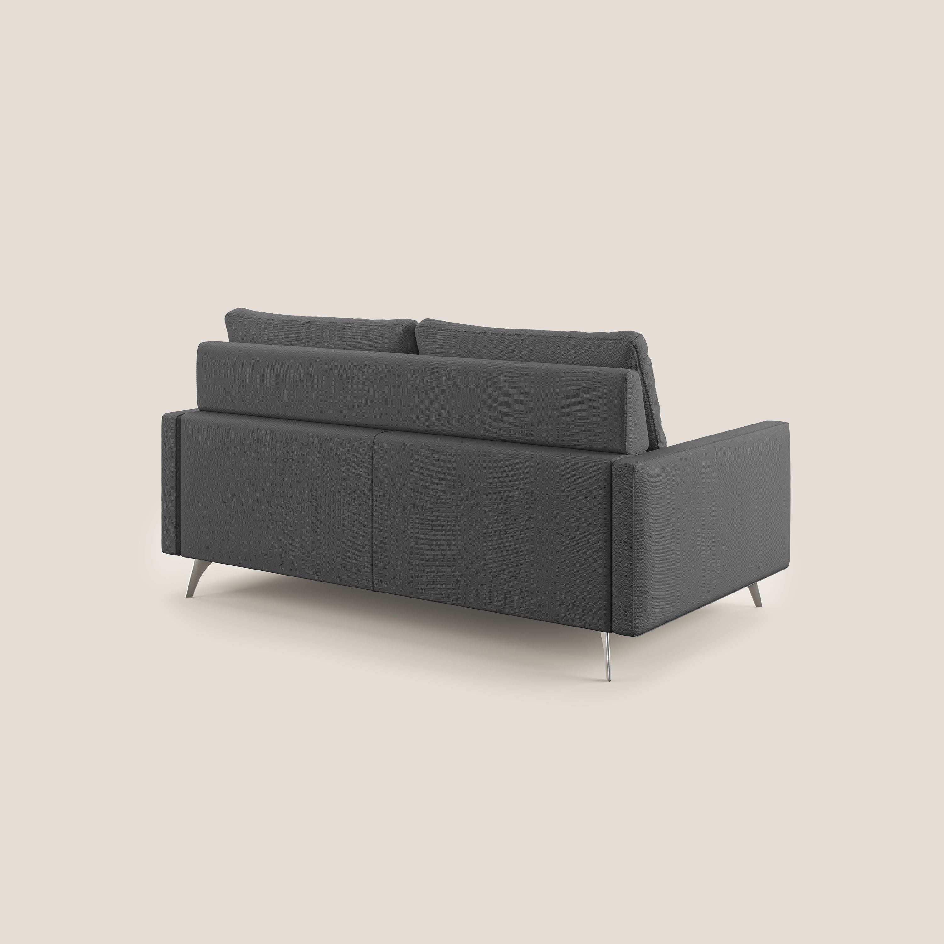 Klimt divano con sedute allungabili e schienali in piuma d'oca in tessuto smacchiabile T05 antracite - divani.store