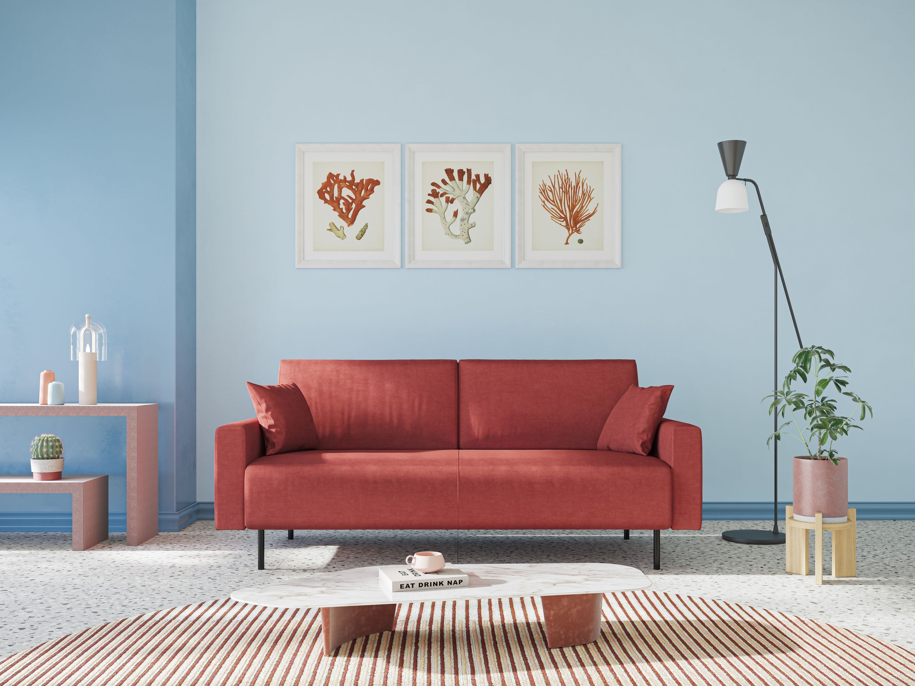 Arthur divano moderno in velluto morbido impermeabile T01 grigio chiaro - divani.store