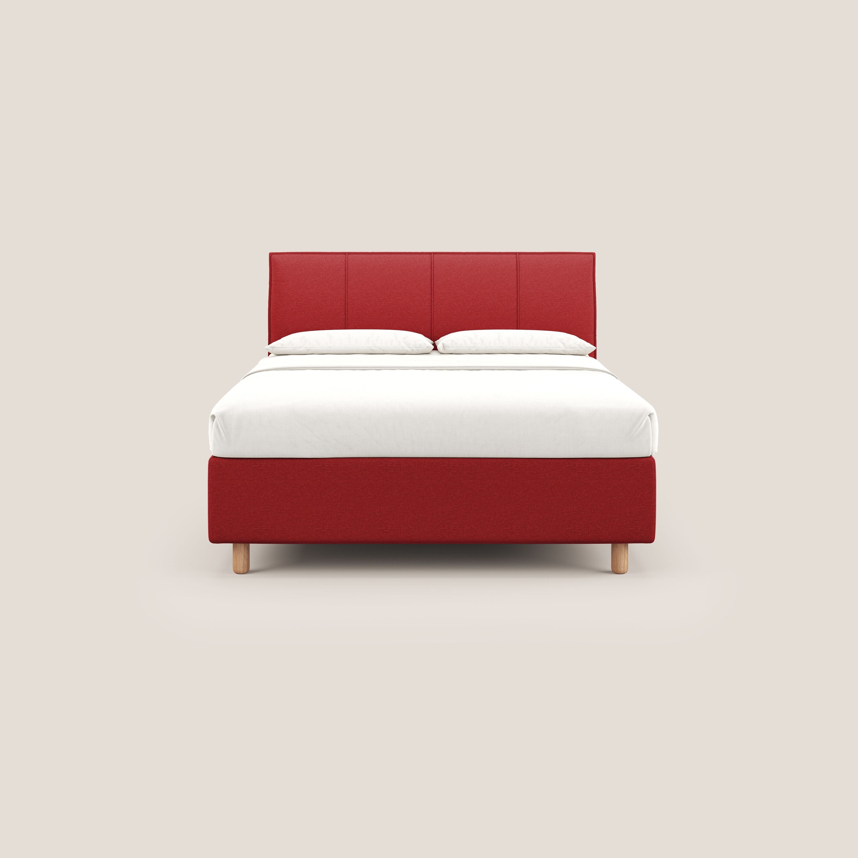 Lothar letto contenitore maxi dalle dimensioni contenute in tessuto impermeabile T13 rosso - divani.store