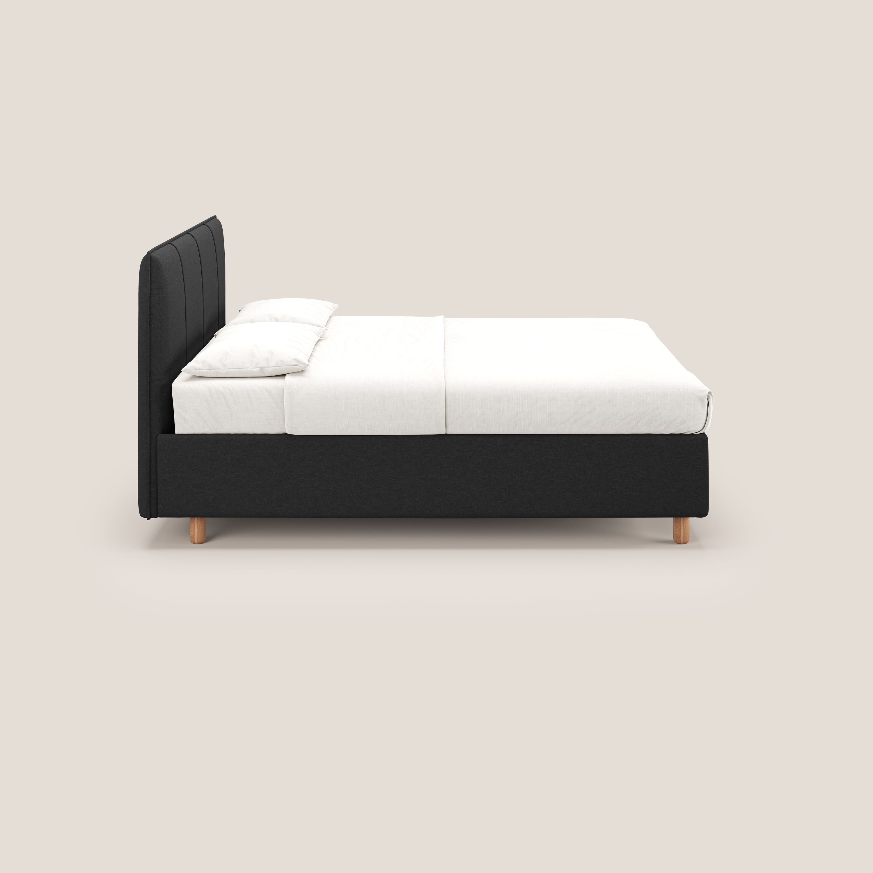 Lothar letto contenitore maxi dalle dimensioni contenute in tessuto impermeabile T13 antracite - divani.store