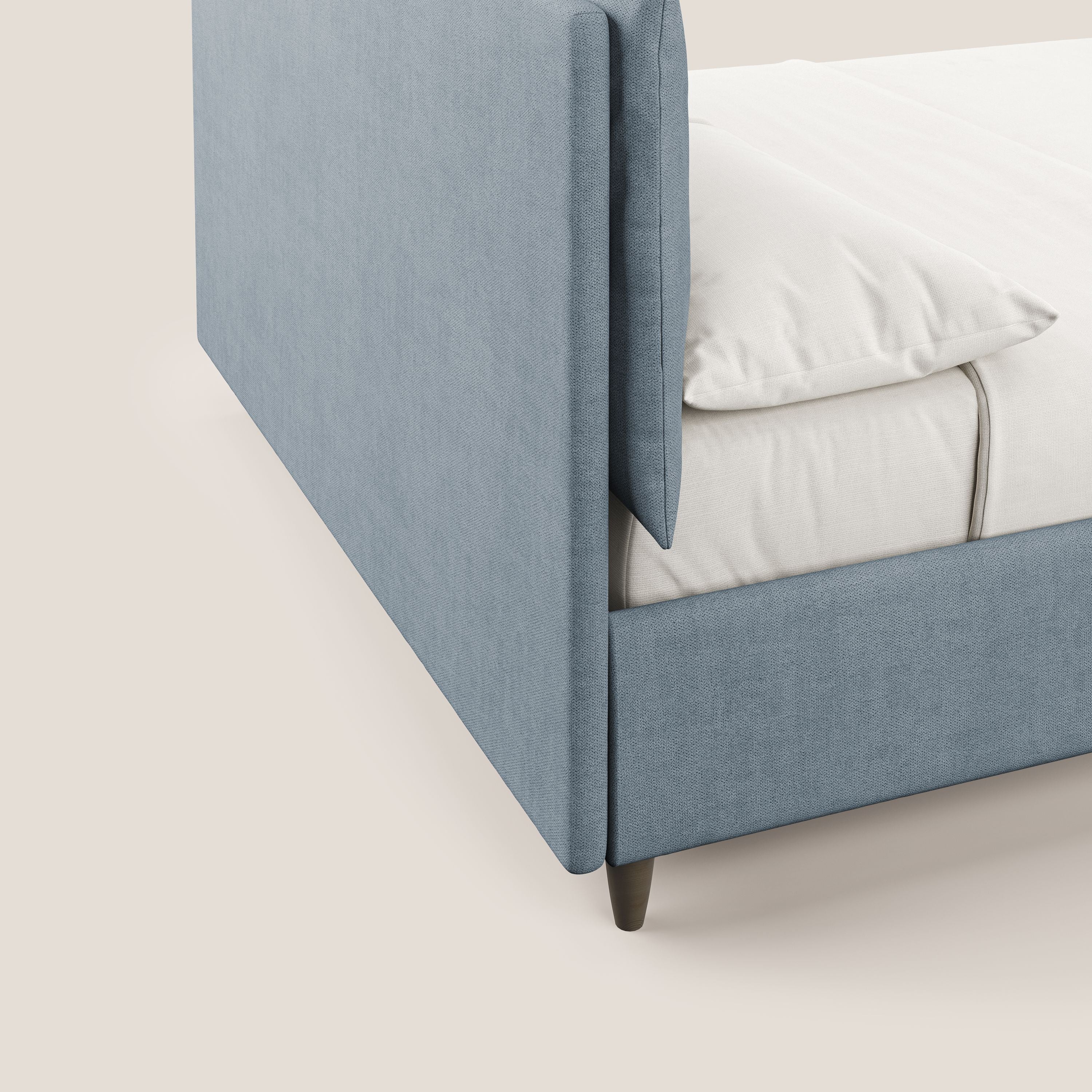 Mariana letto imbottito contenitore con cuscini in tessuto impermeabile T02 carta da zucchero - divani.store