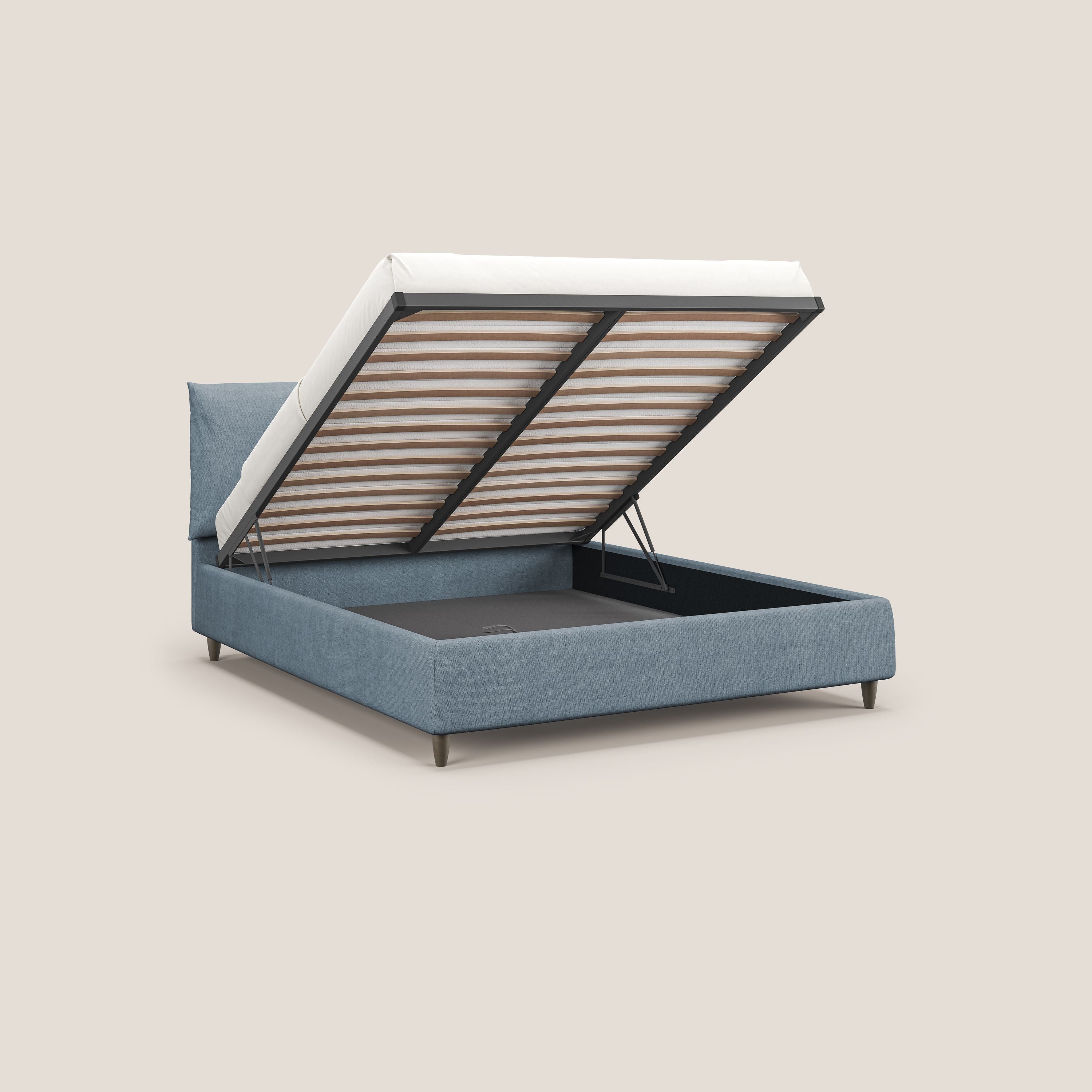 Mariana letto imbottito contenitore con cuscini in tessuto impermeabile T02 carta da zucchero - divani.store