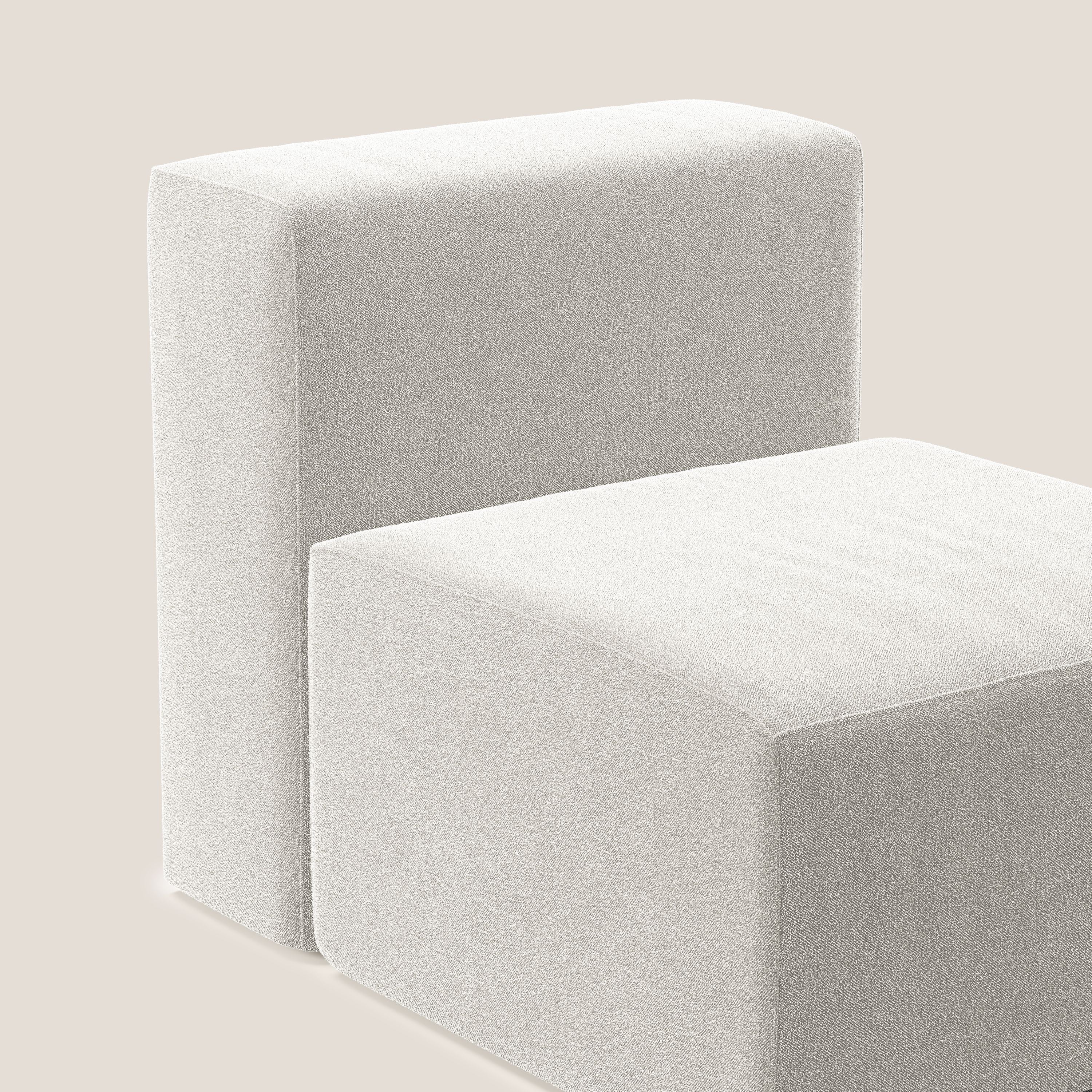 Nettuno modulo poltrona centrale in morbido tessuto bouclè T07 bianco - divani.store