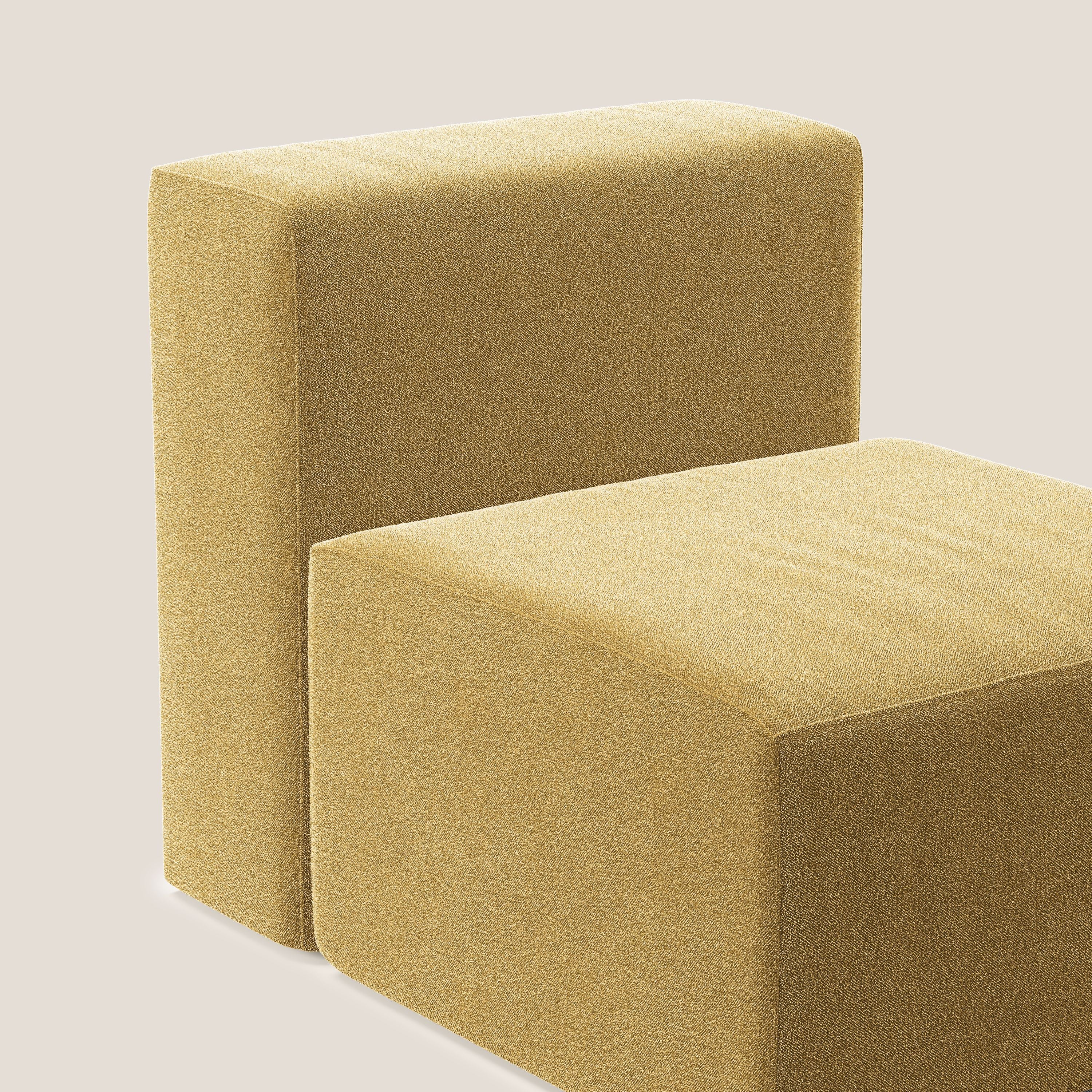 Nettuno modulo poltrona centrale in morbido tessuto bouclè T07 giallo - divani.store