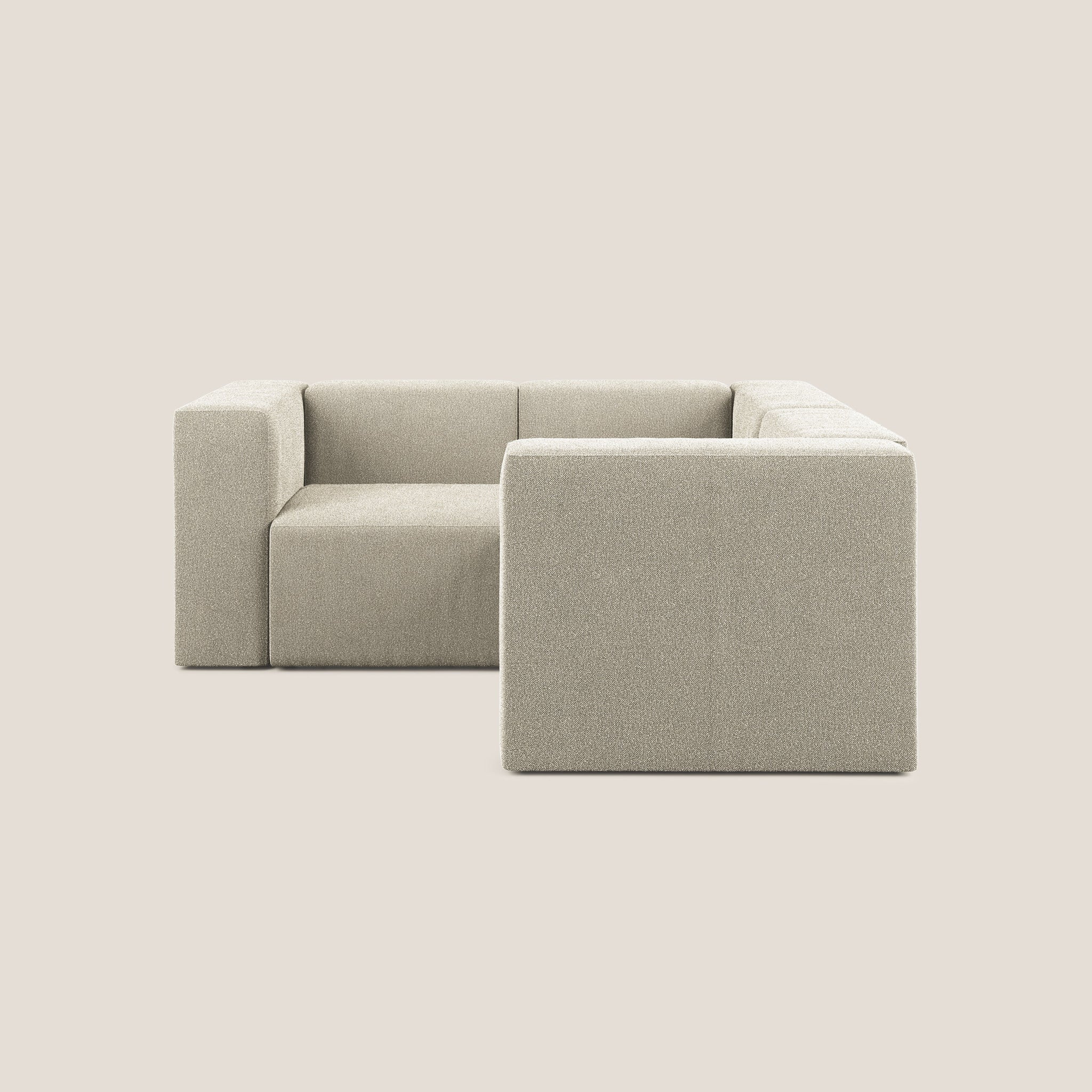 Nettuno wendbares Ecksofa und modulares Sektionssofa aus weichem Bouclé-Stoff T07