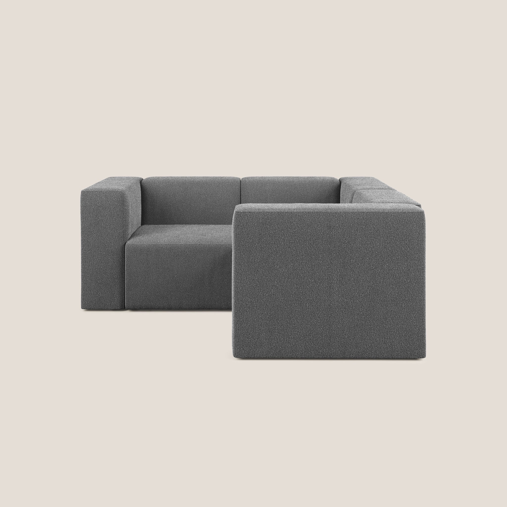 Nettuno wendbares Ecksofa und modulares Sektionssofa aus weichem Bouclé-Stoff T07