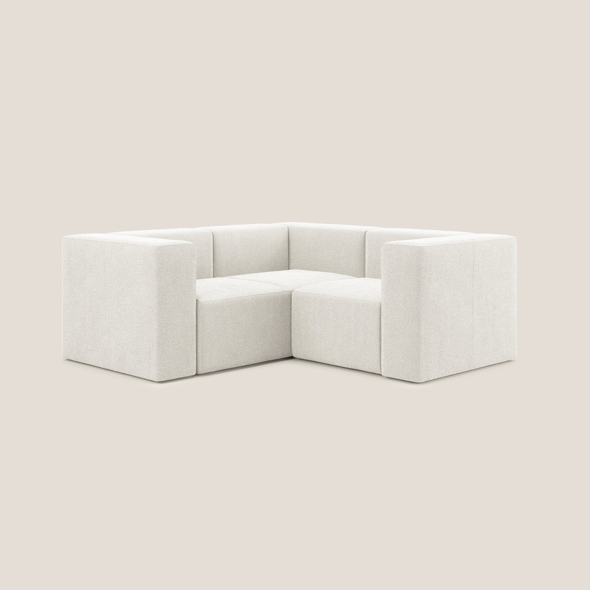 Nettuno wendbares Ecksofa und modulares Sektionssofa aus weichem Bouclé-Stoff T07