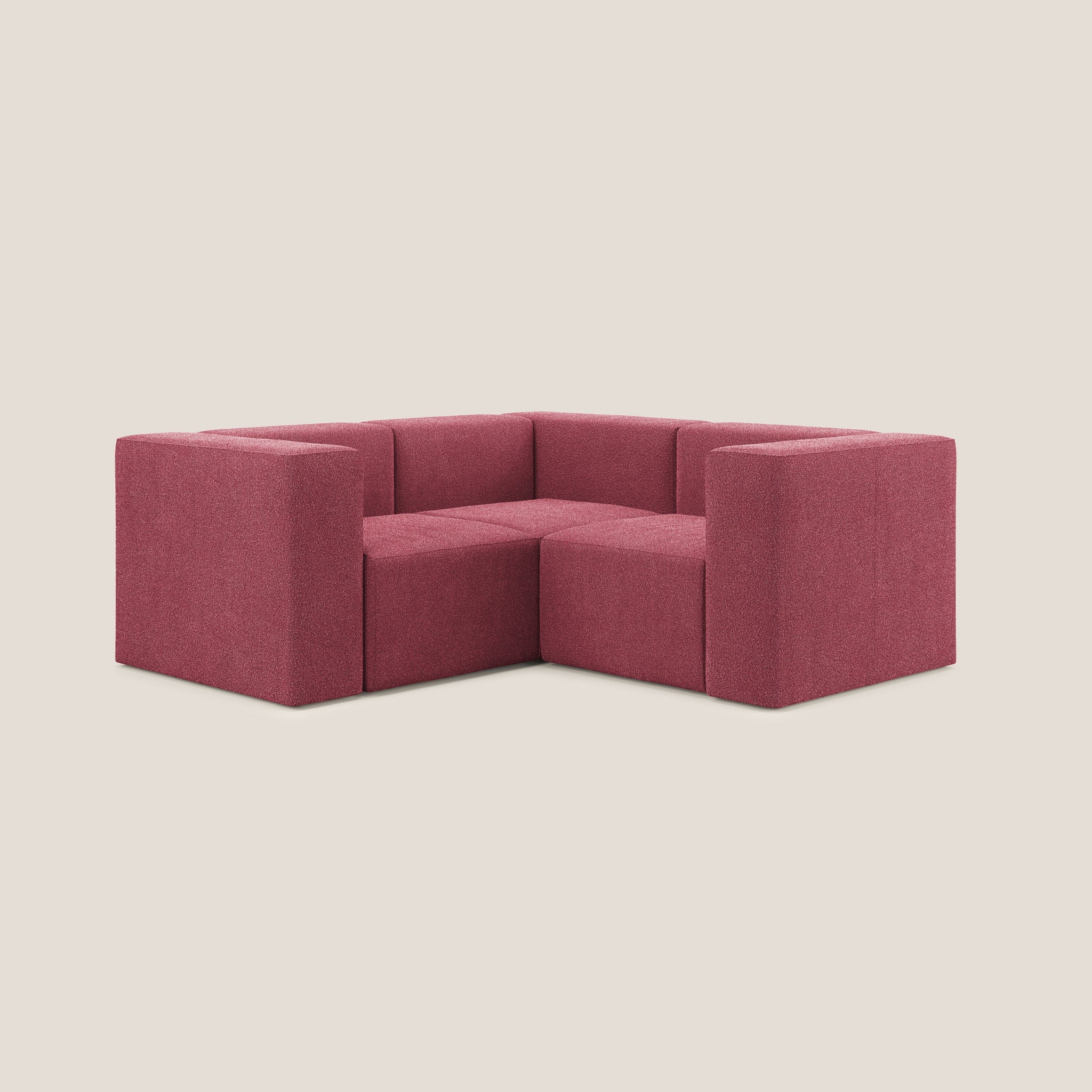 Nettuno wendbares Ecksofa und modulares Sektionssofa aus weichem Bouclé-Stoff T07