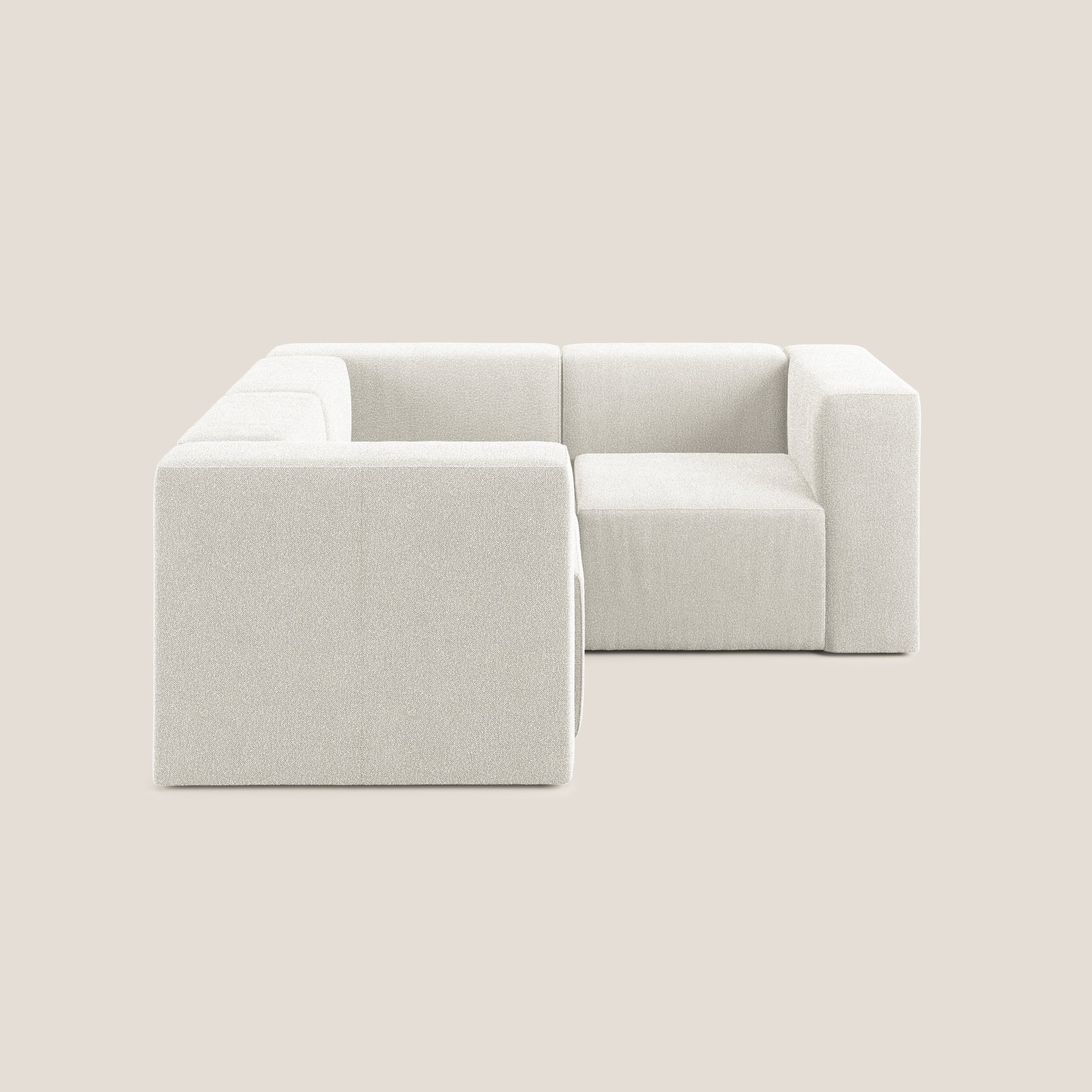 Nettuno wendbares Ecksofa und modulares Sektionssofa aus weichem Bouclé-Stoff T07