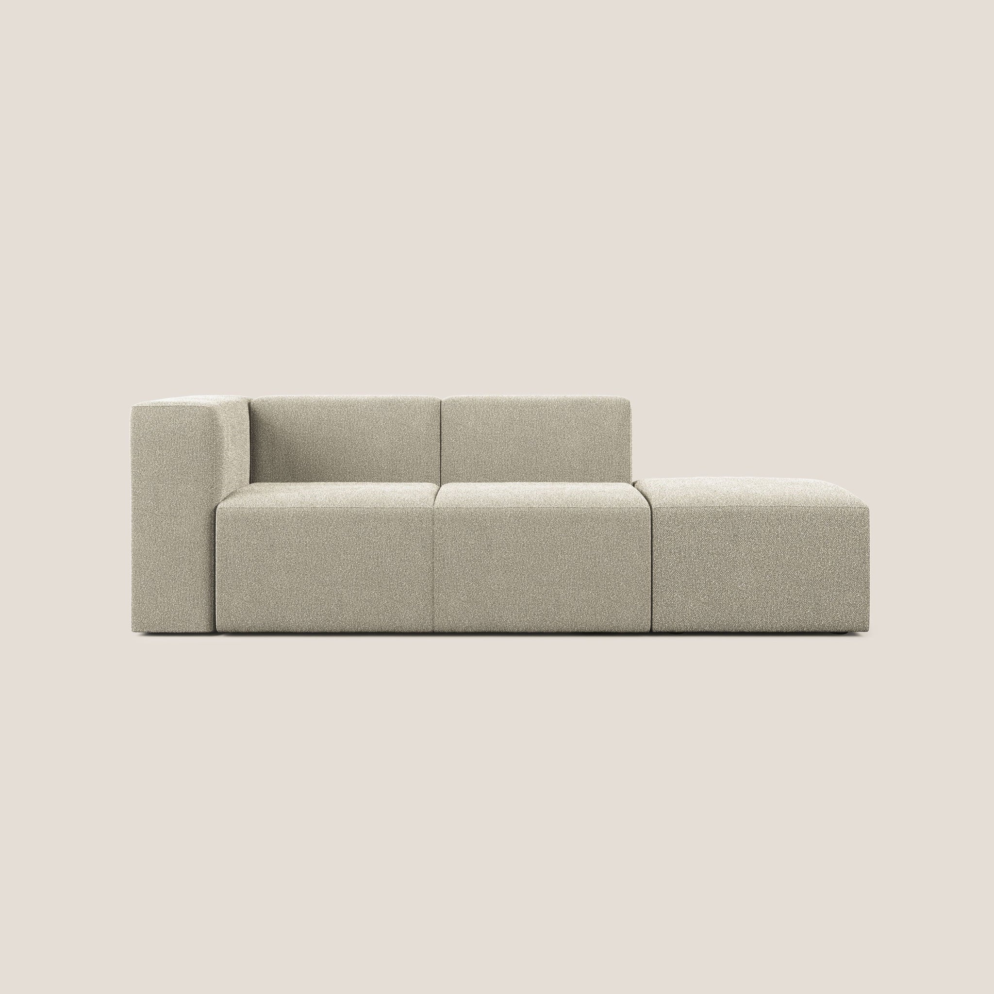 Nettuno modulares lineares Sofa aus weichem Bouclé-Stoff T07