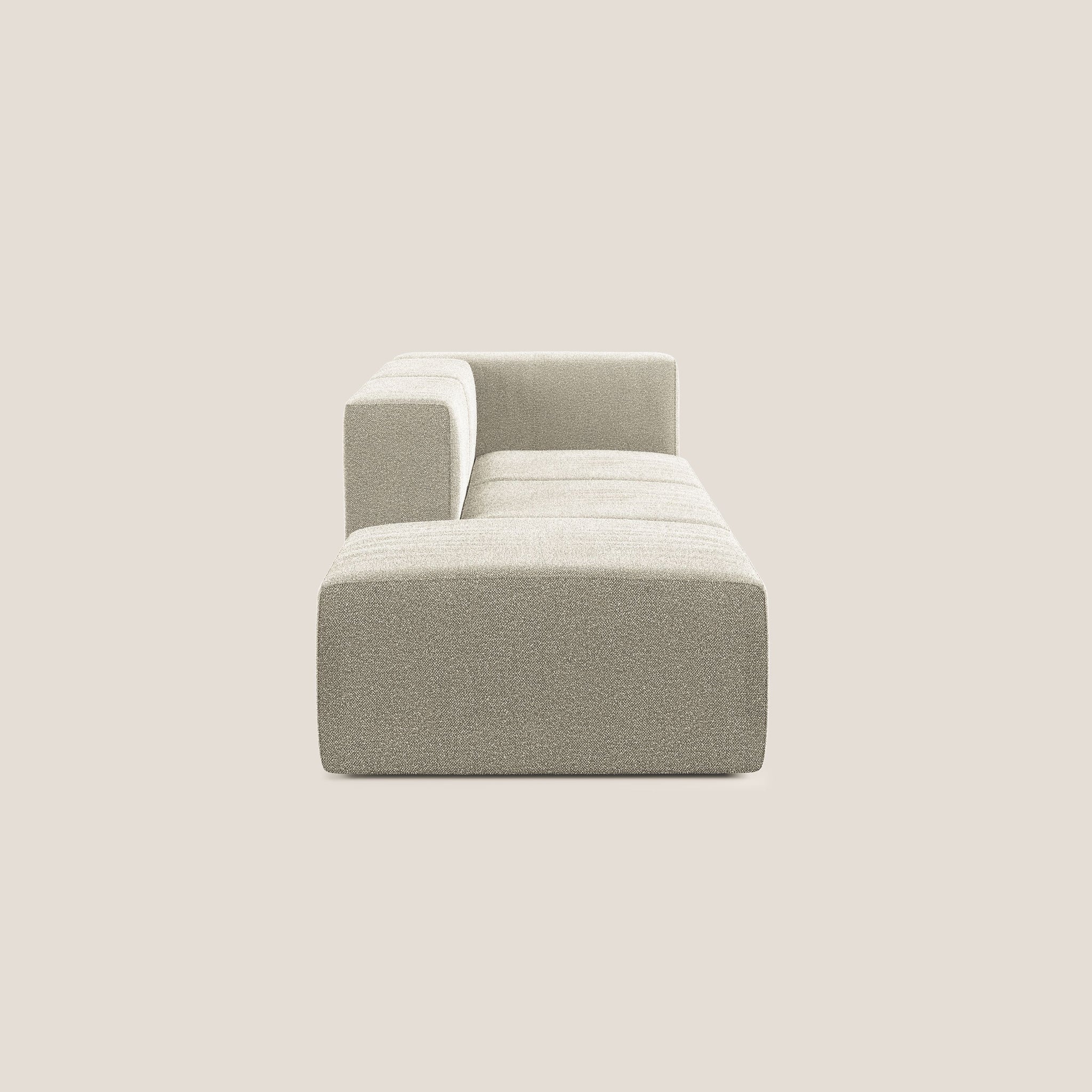 Nettuno modulares lineares Sofa aus weichem Bouclé-Stoff T07