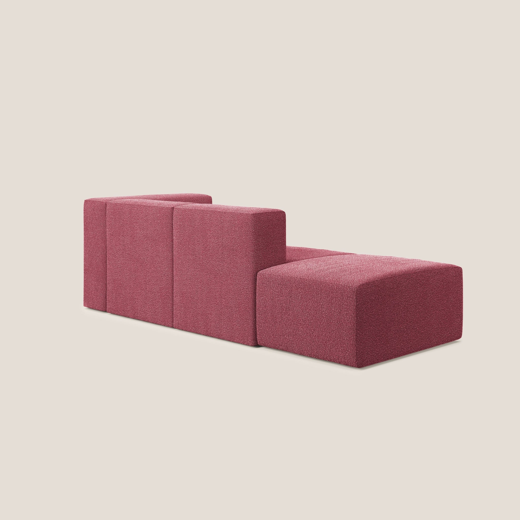 Nettuno modulares lineares Sofa aus weichem Bouclé-Stoff T07