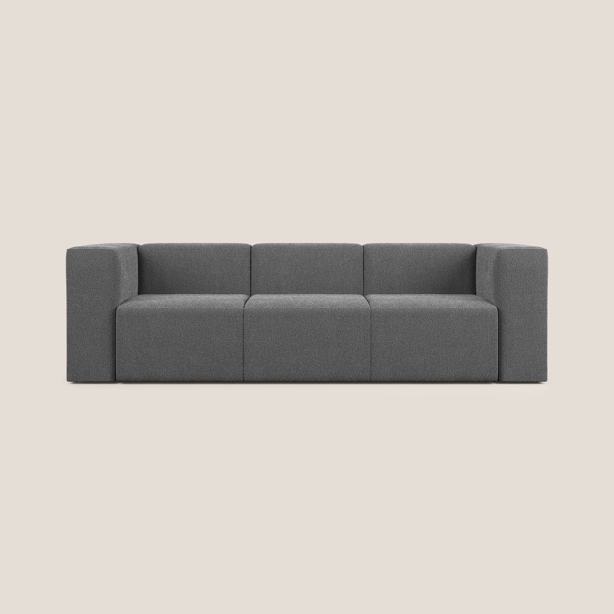 Nettuno Modulares 3-Sitzer-Sofa aus weichem Bouclé-Stoff T07