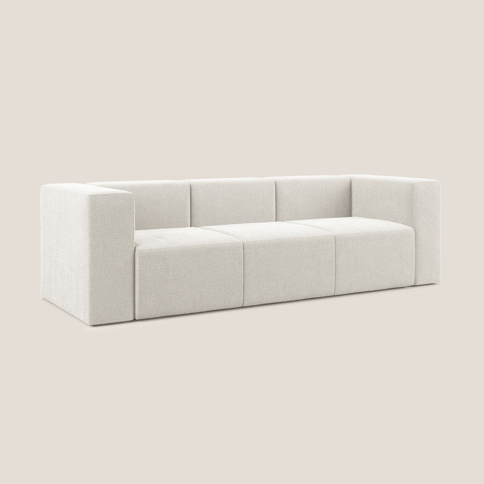 Nettuno Modulares 3-Sitzer-Sofa aus weichem Bouclé-Stoff T07