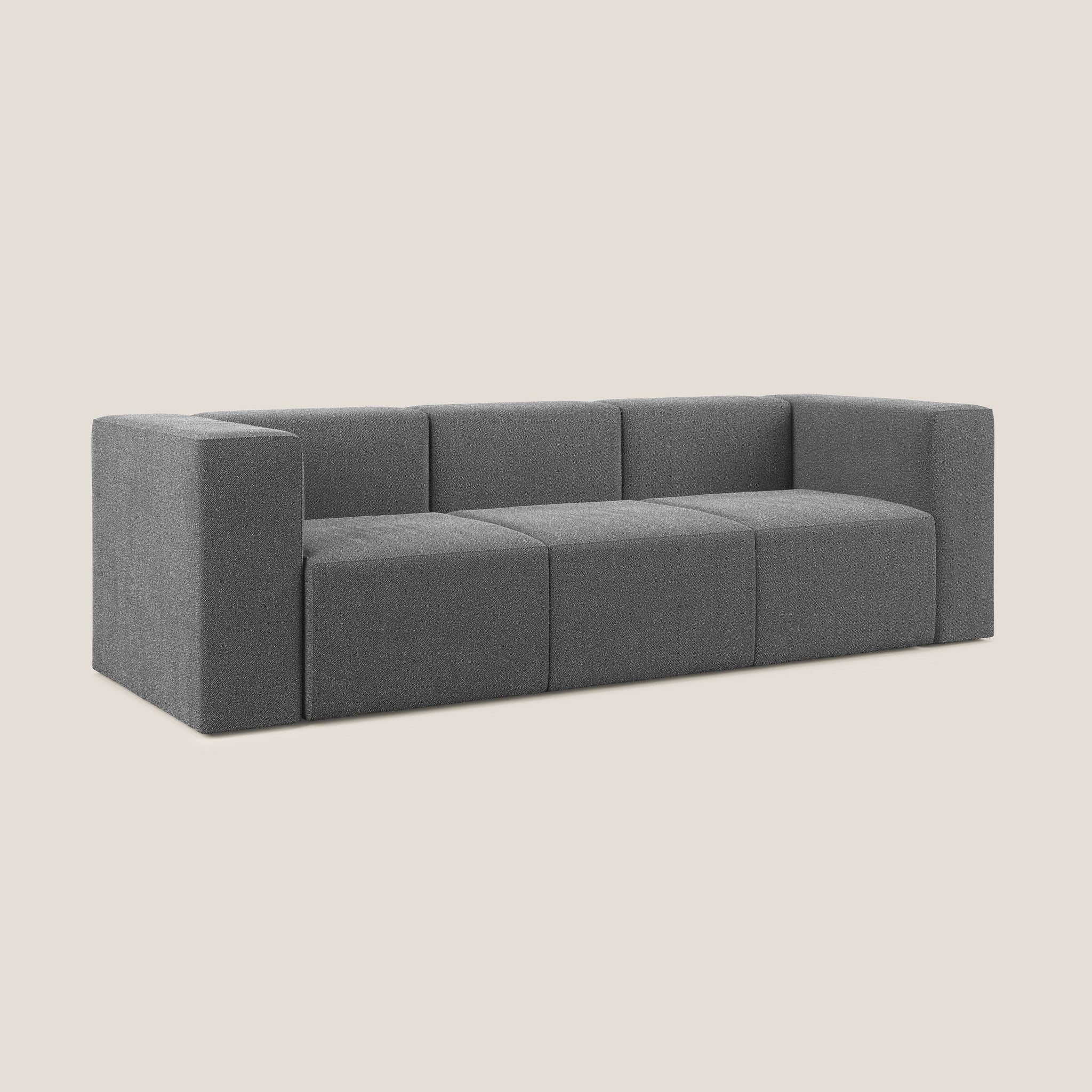 Nettuno Modulares 3-Sitzer-Sofa aus weichem Bouclé-Stoff T07