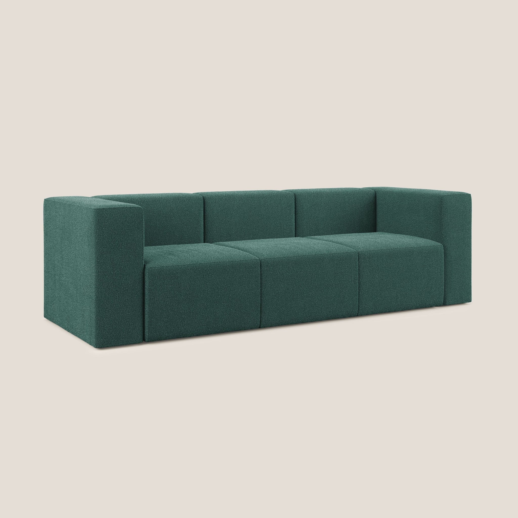 Nettuno Modulares 3-Sitzer-Sofa aus weichem Bouclé-Stoff T07