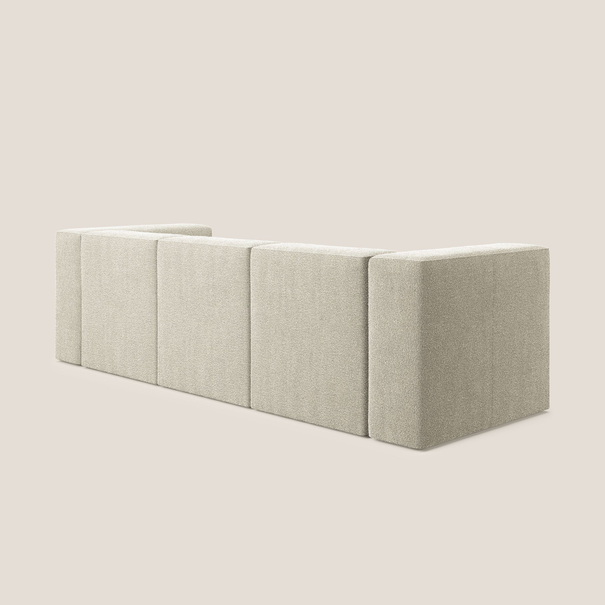 Nettuno Modulares 3-Sitzer-Sofa aus weichem Bouclé-Stoff T07