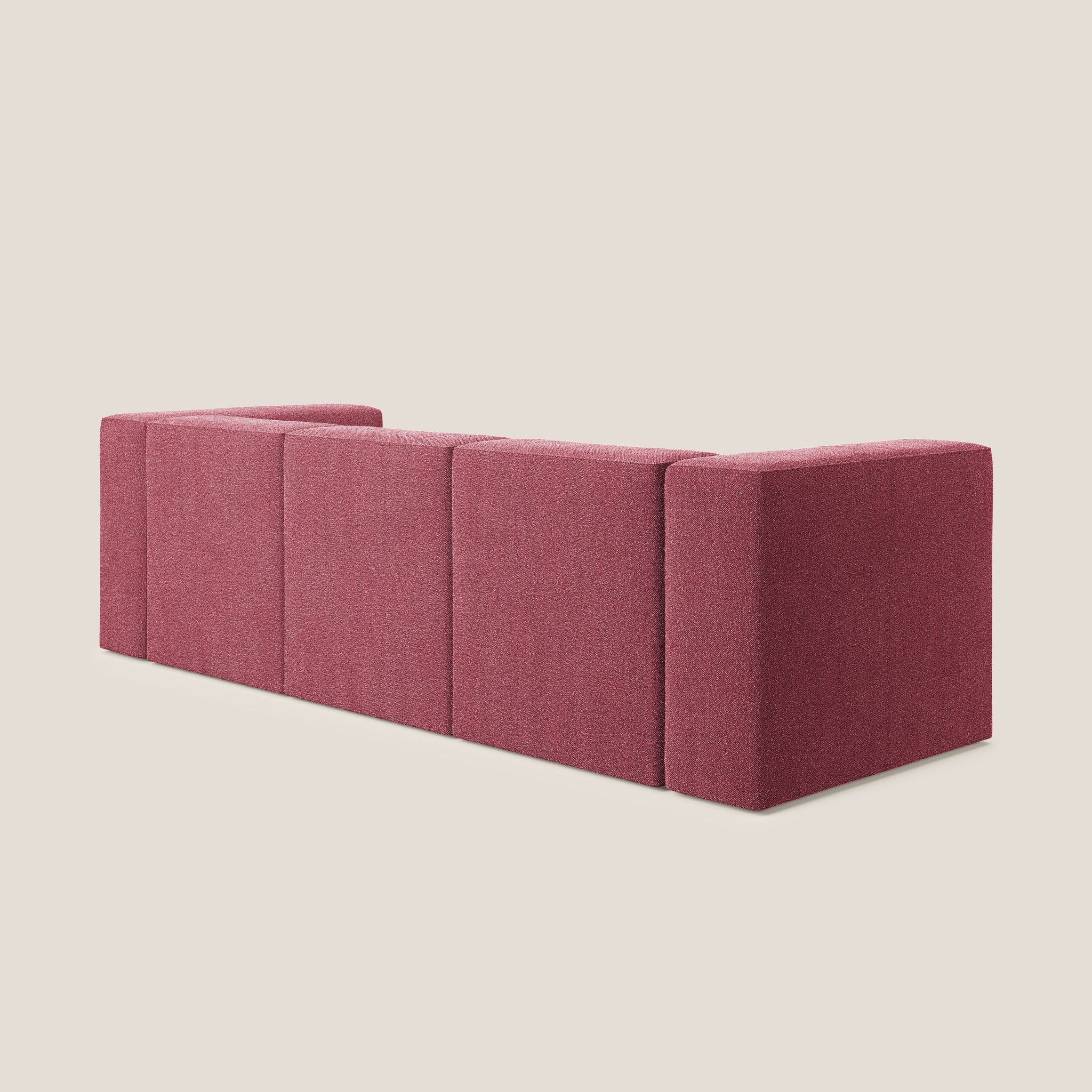 Nettuno Modulares 3-Sitzer-Sofa aus weichem Bouclé-Stoff T07