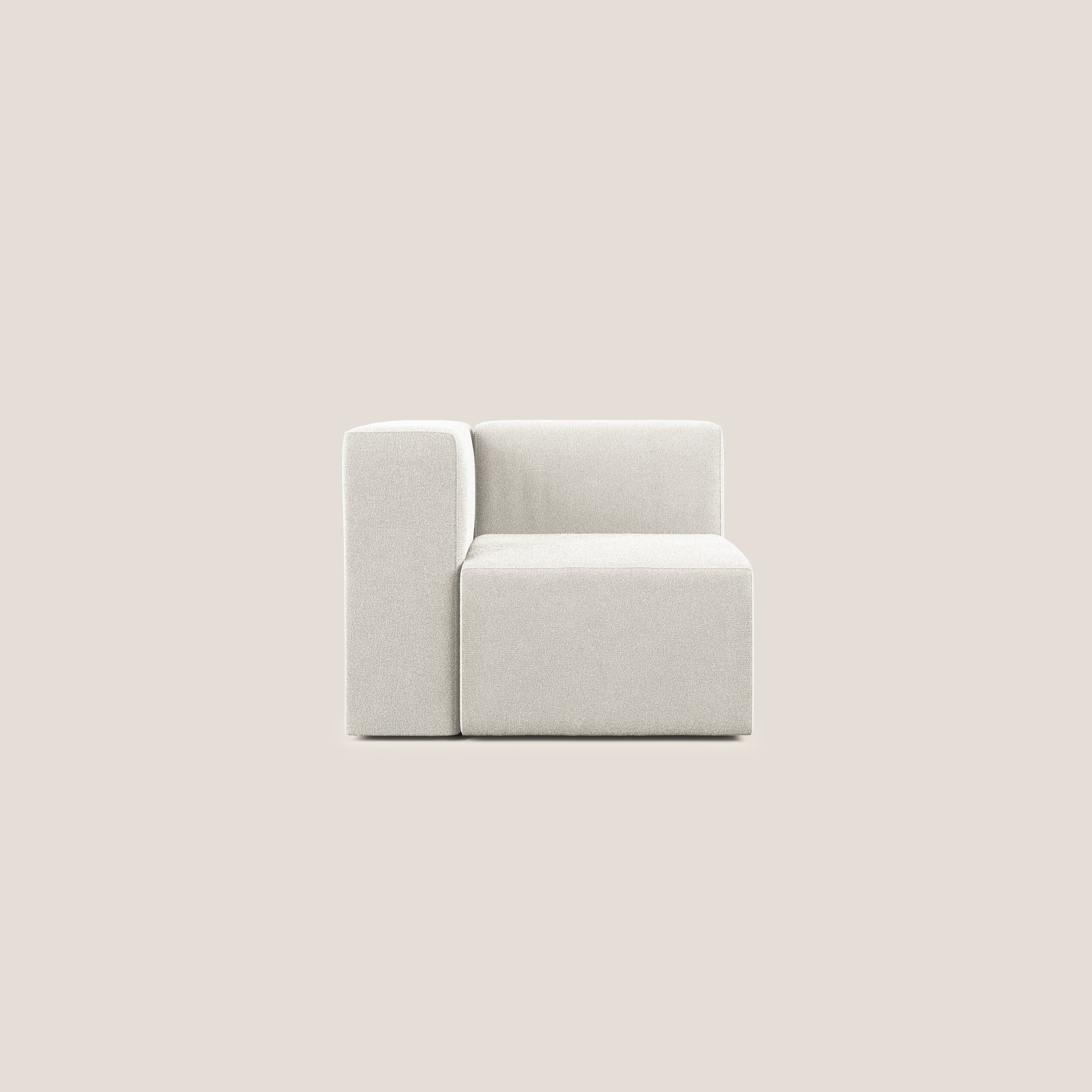 Nettuno modulo angolo/laterale in morbido tessuto bouclè T07 bianco - divani.store