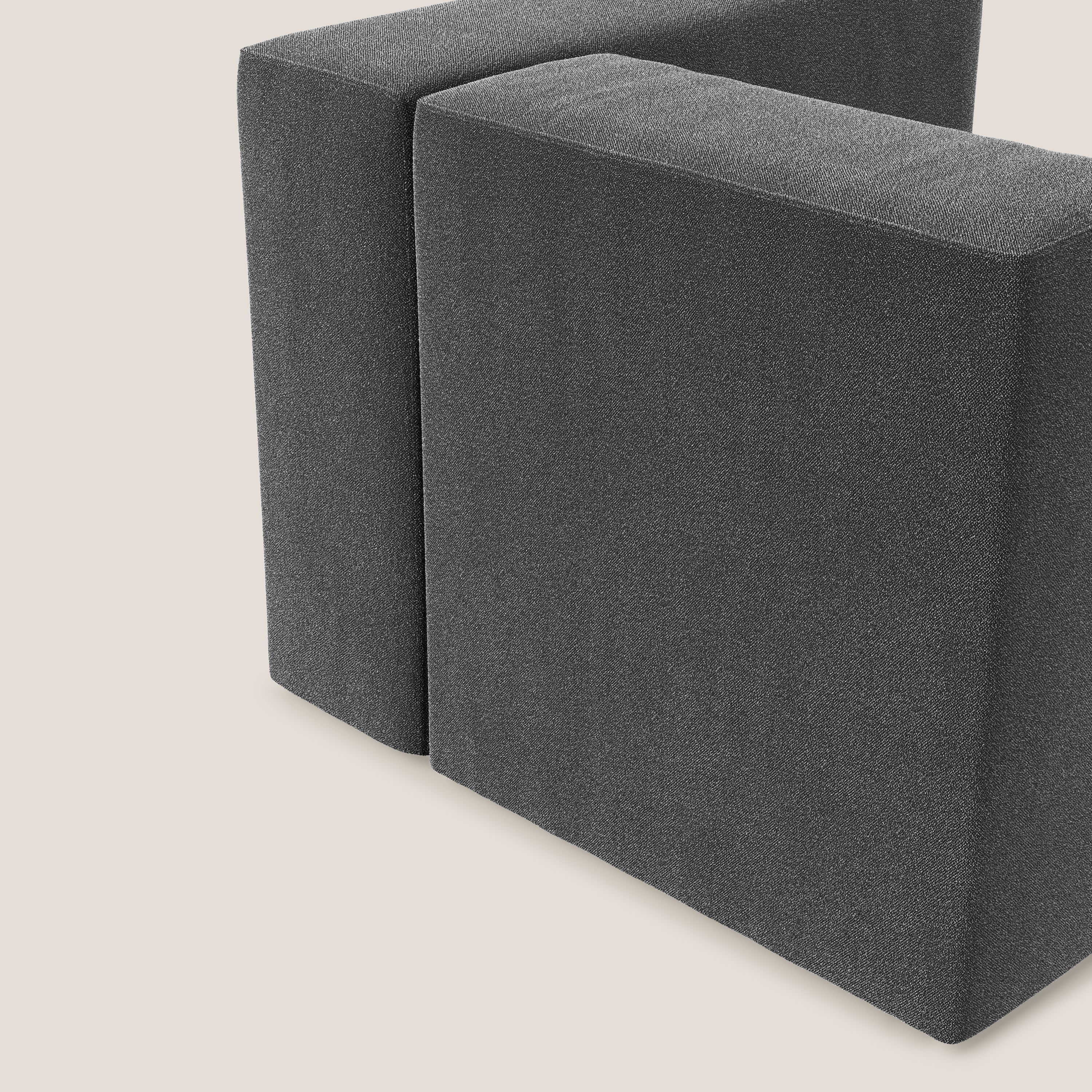 Nettuno modulo angolo/laterale in morbido tessuto bouclè T07 antracite - divani.store